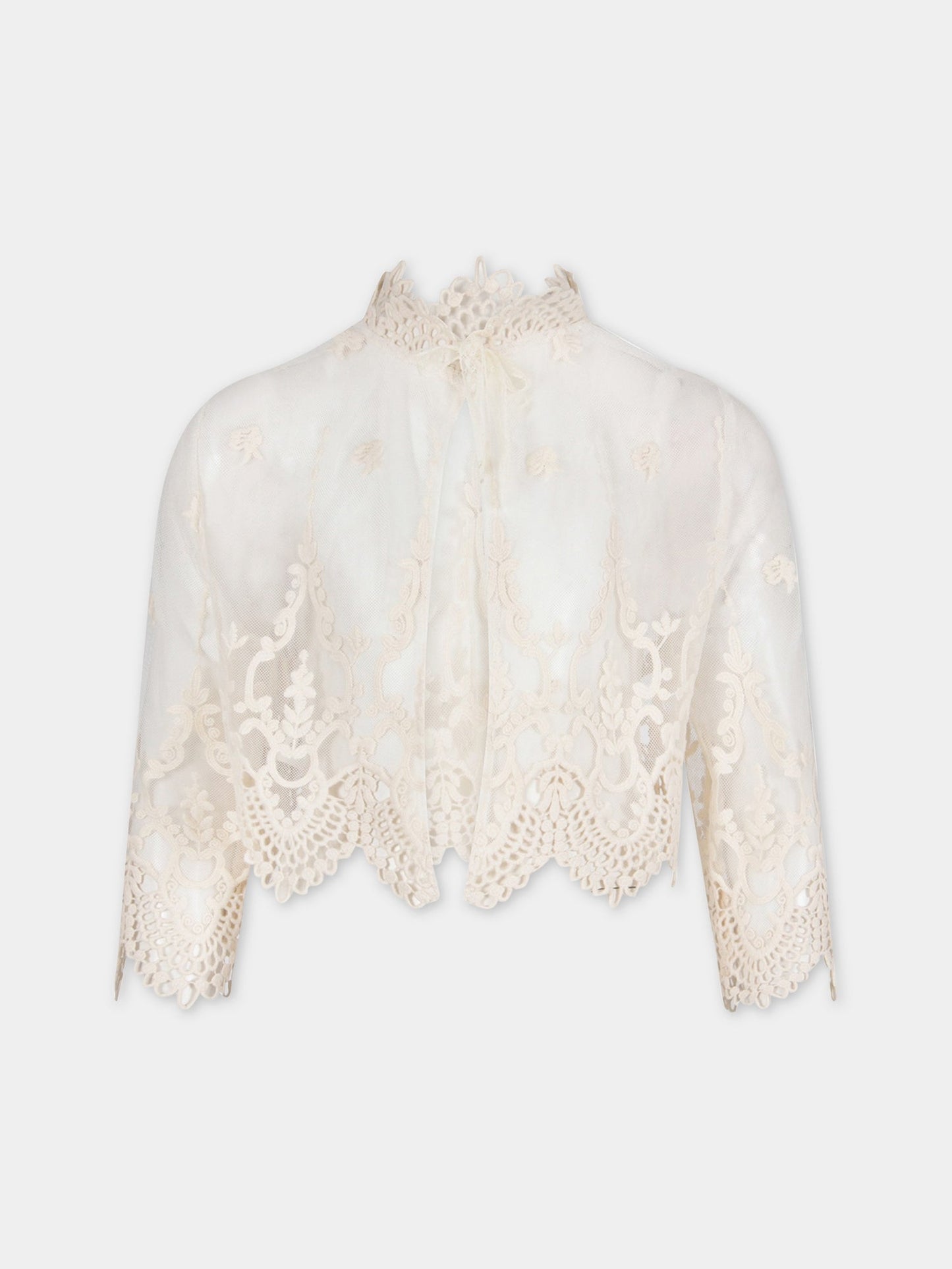 Giacca avorio per bambina con ricami,Teté & Martina,6004