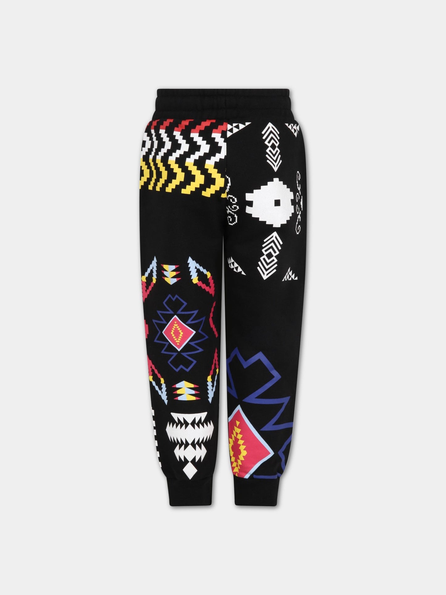 Pantalone nero per bambino con iconiche stampe,Marcelo Burlon Kids,CBCA003F21FLE003 1084