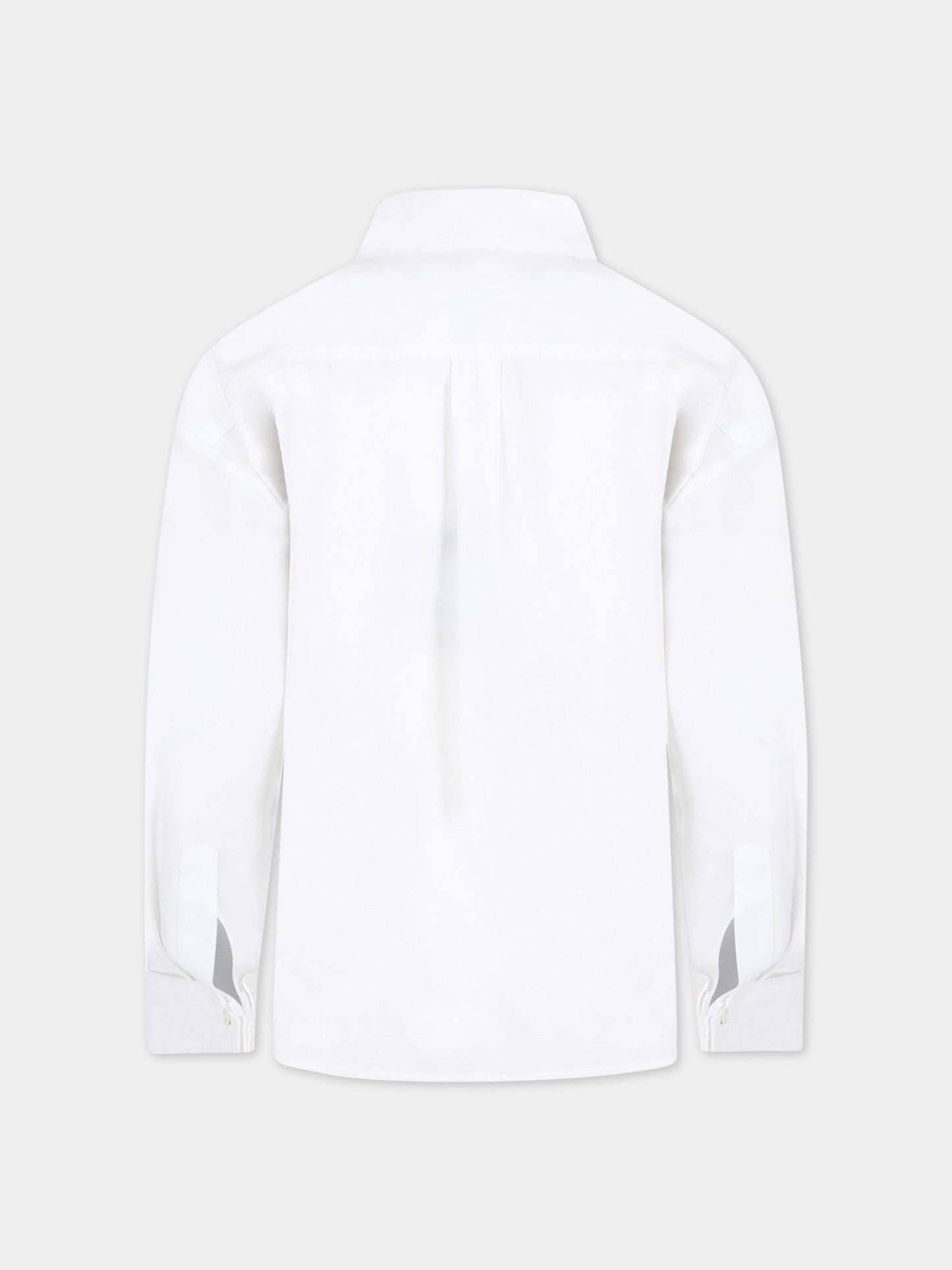 Camicia bianca per bambina con logo,Philosophy,PJCA92 CA01 YPUNI2