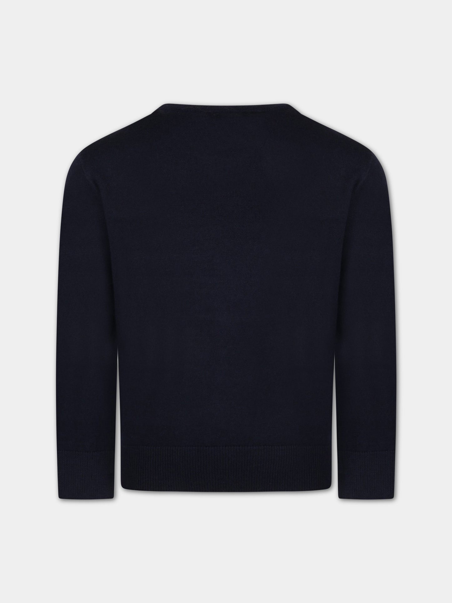 Maglione blu per bambino con cavallino blu,Ralph Lauren Kids,749887009