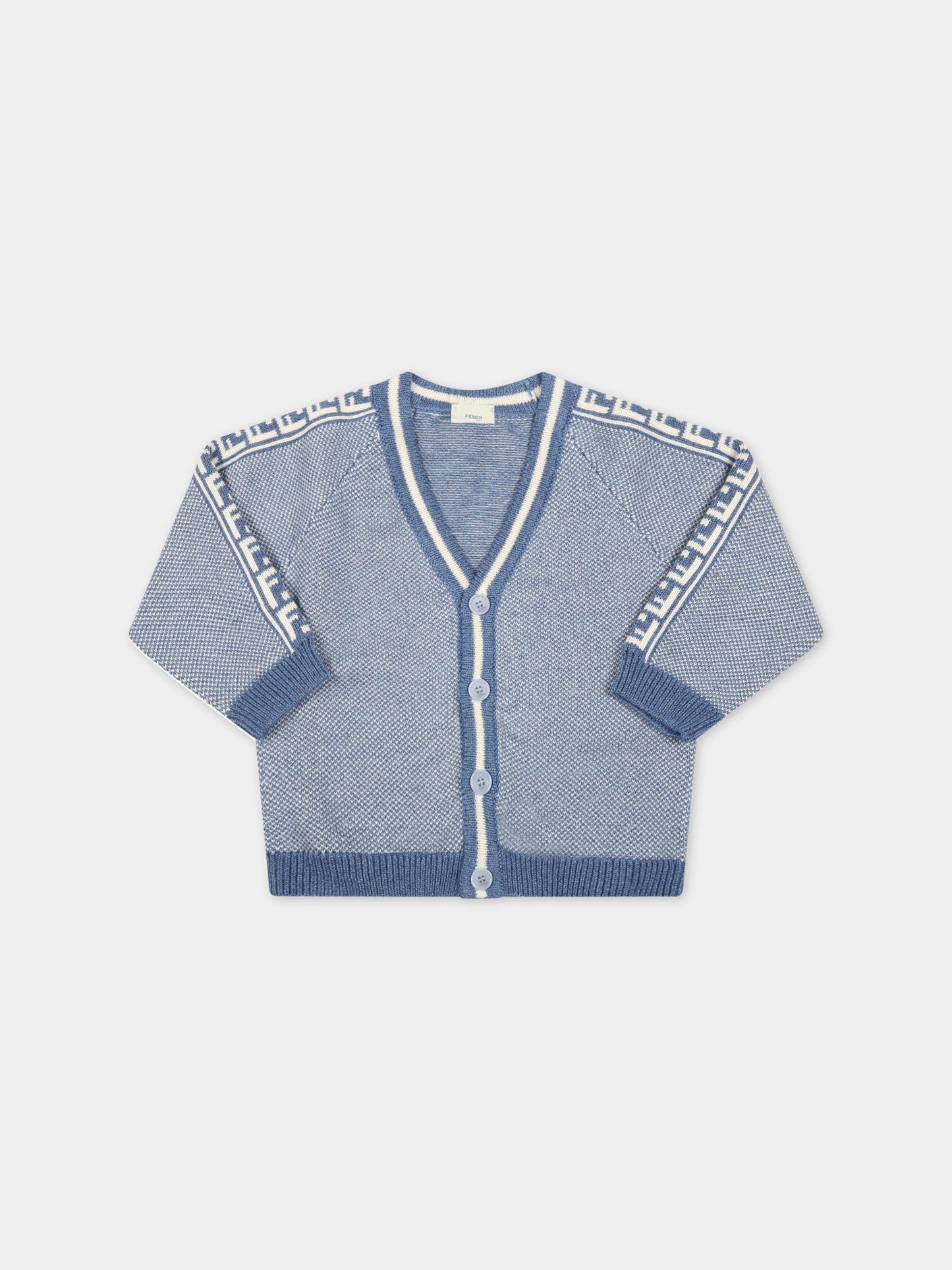 Cardigan multicolor per neonato con doppia FF,Fendi Kids,BMG090 AJ22 F11H1