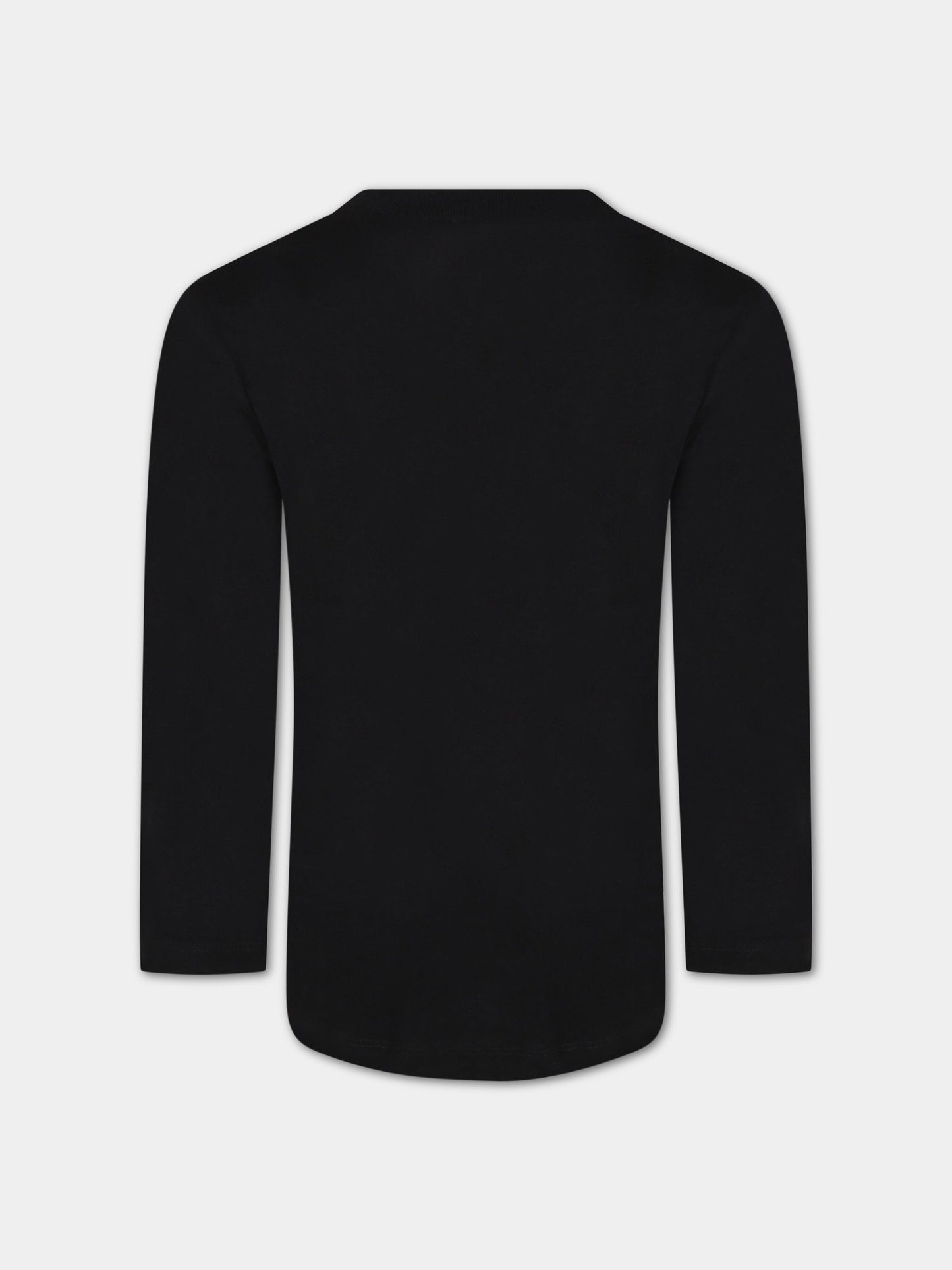 T-shirt nera per bambina con paillettes,N°21 Kids,N214AP N0080 0N900