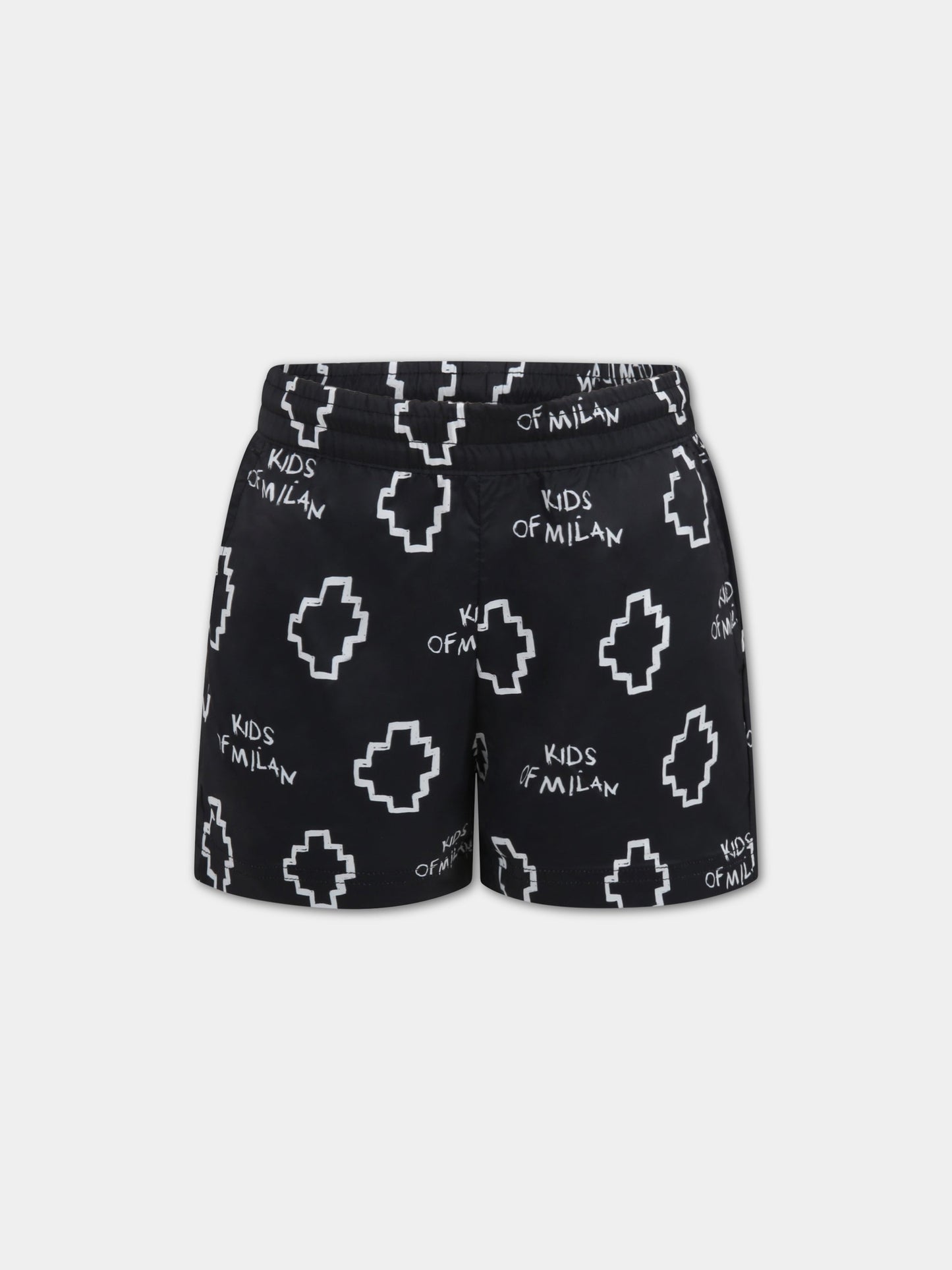 Short mare nero per bambino con croci,Marcelo Burlon Kids,CBFA002S22FAB001 1001