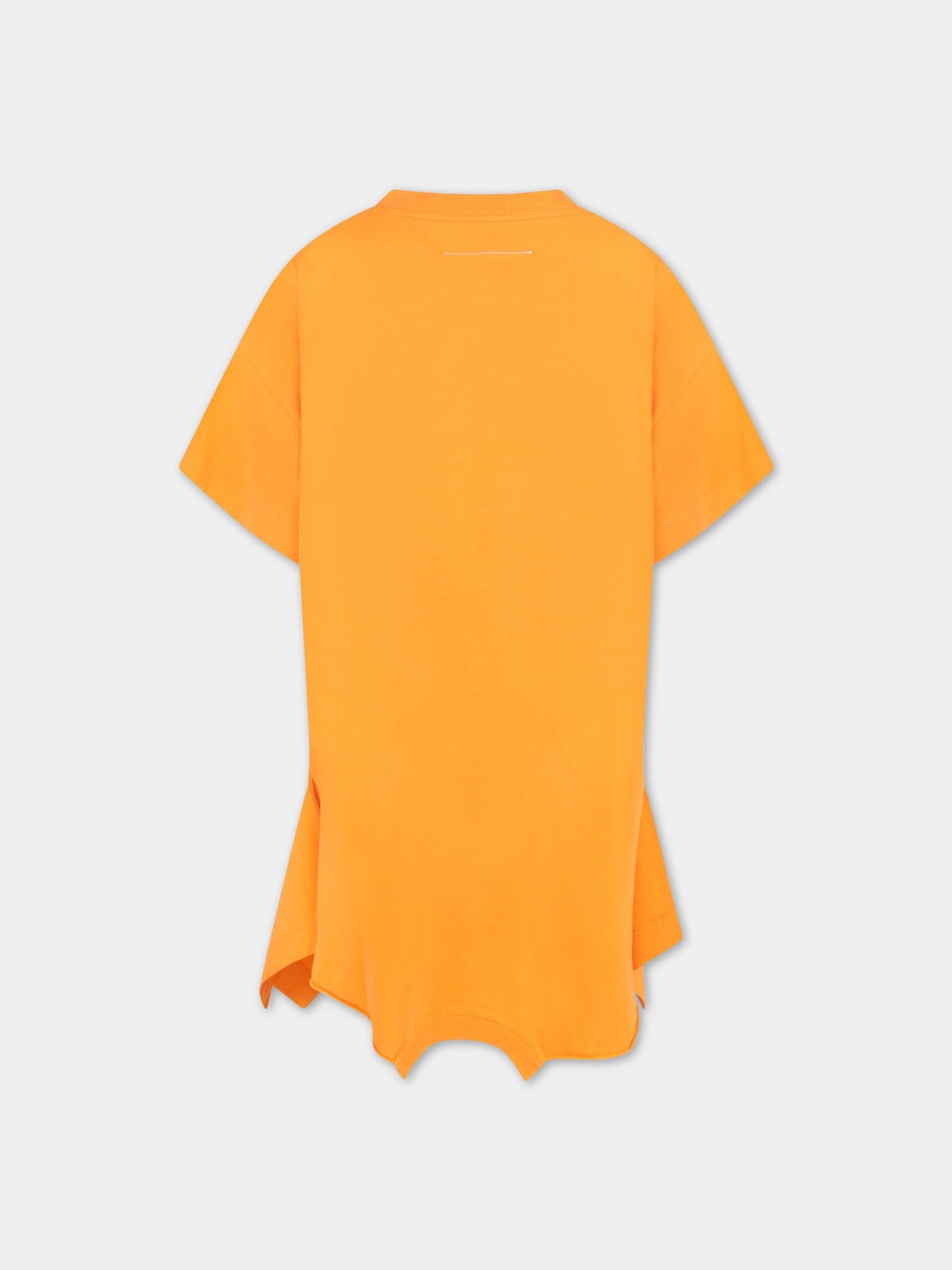 Vestito arancione per bambina con loghi,Mm6 Maison Margiela,M60116 MM009 M6201