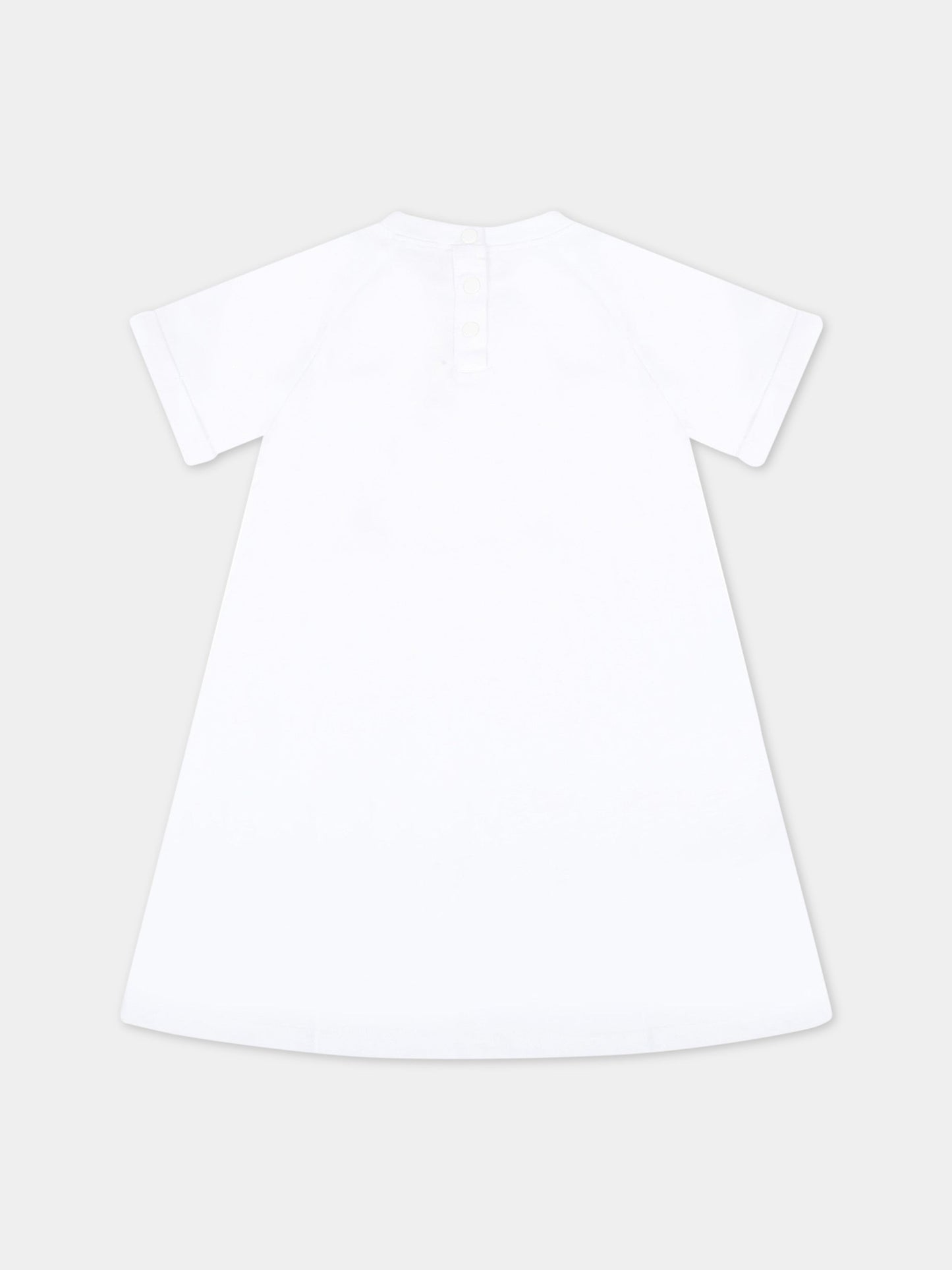 Vestito bianco per neonata con logo,Msgm Kids,MS029052 001
