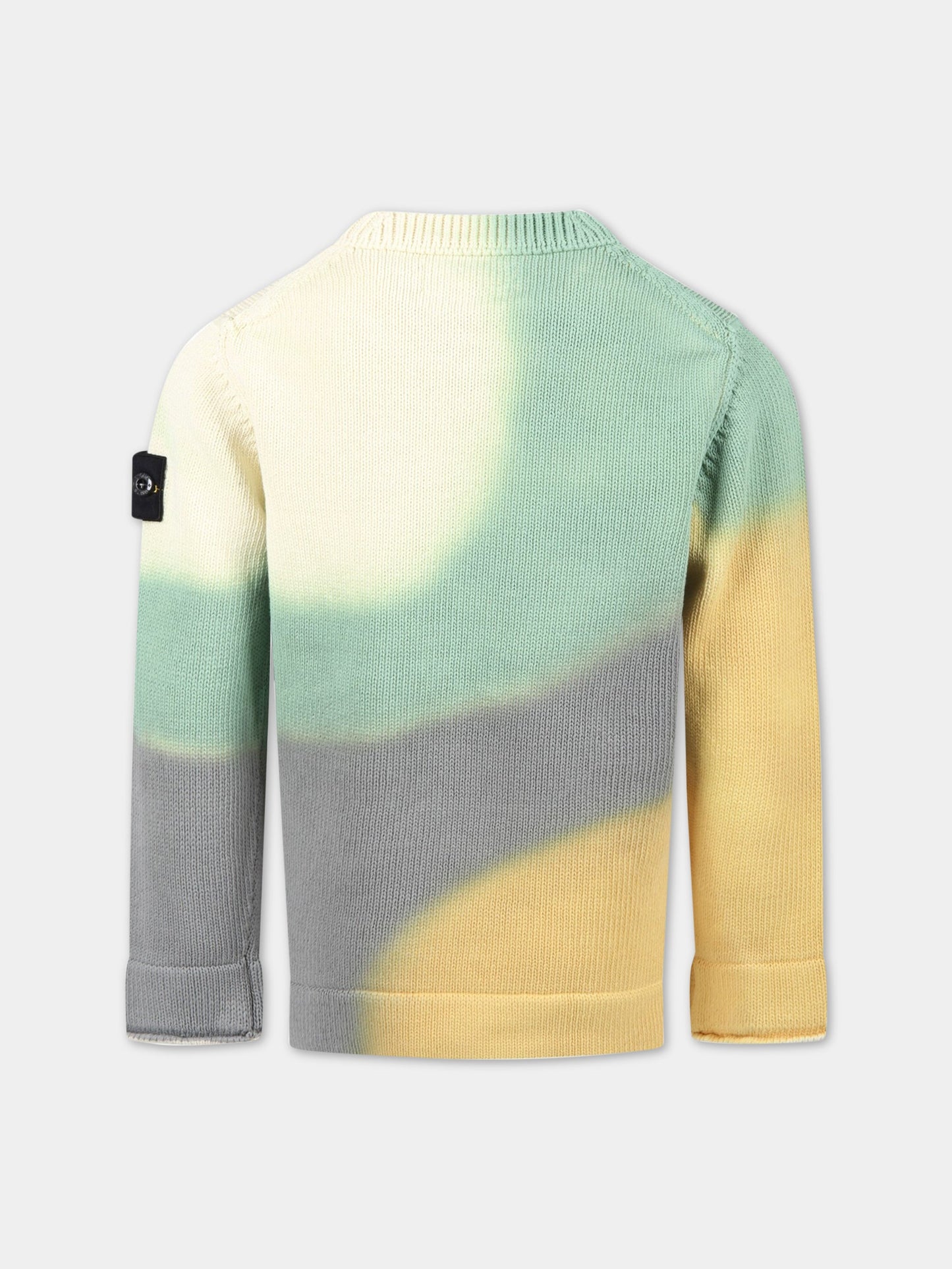 Maglione multicolor per bambino con iconica bussola,Stone Island Junior,7616515A6 V0030