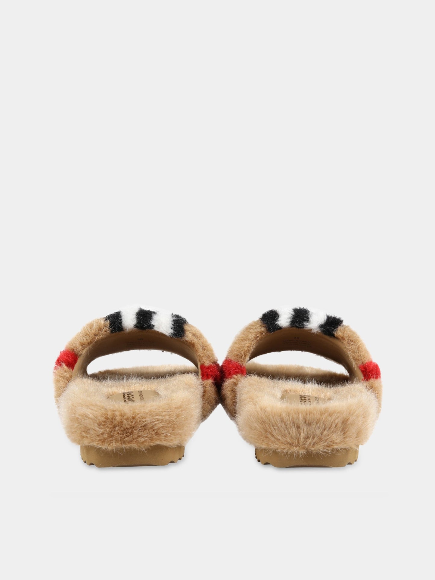 Sandali beige per bambini con iconiche righe,Burberry Kids,8053007