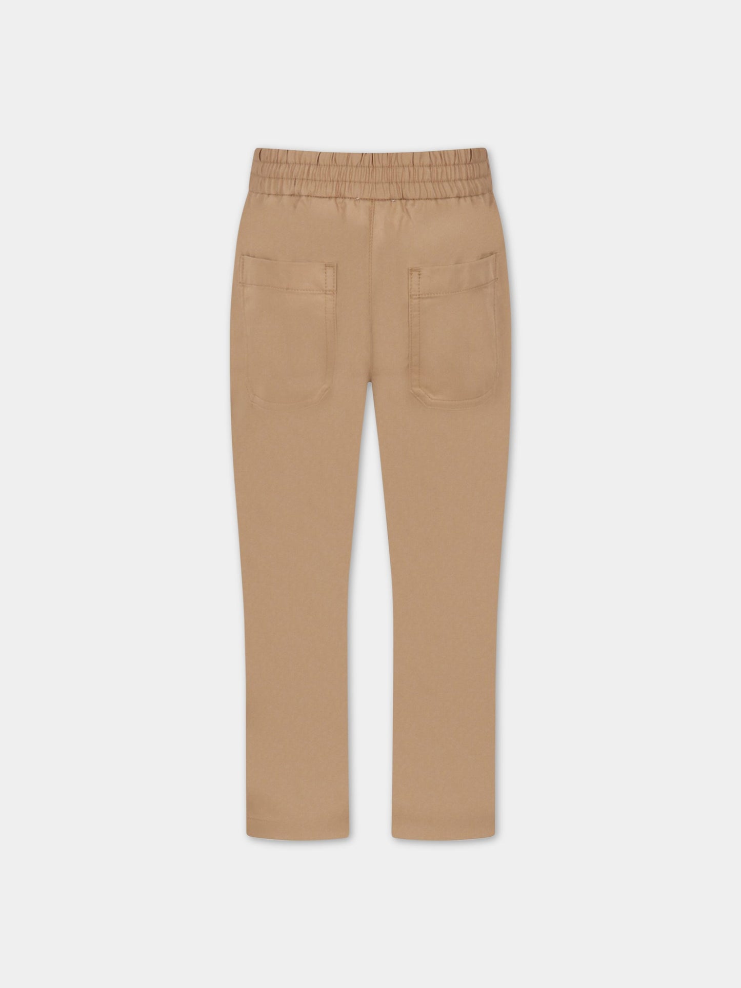 Pantaloni beige per bambino con logo ricamato,Burberry Kids,8053966