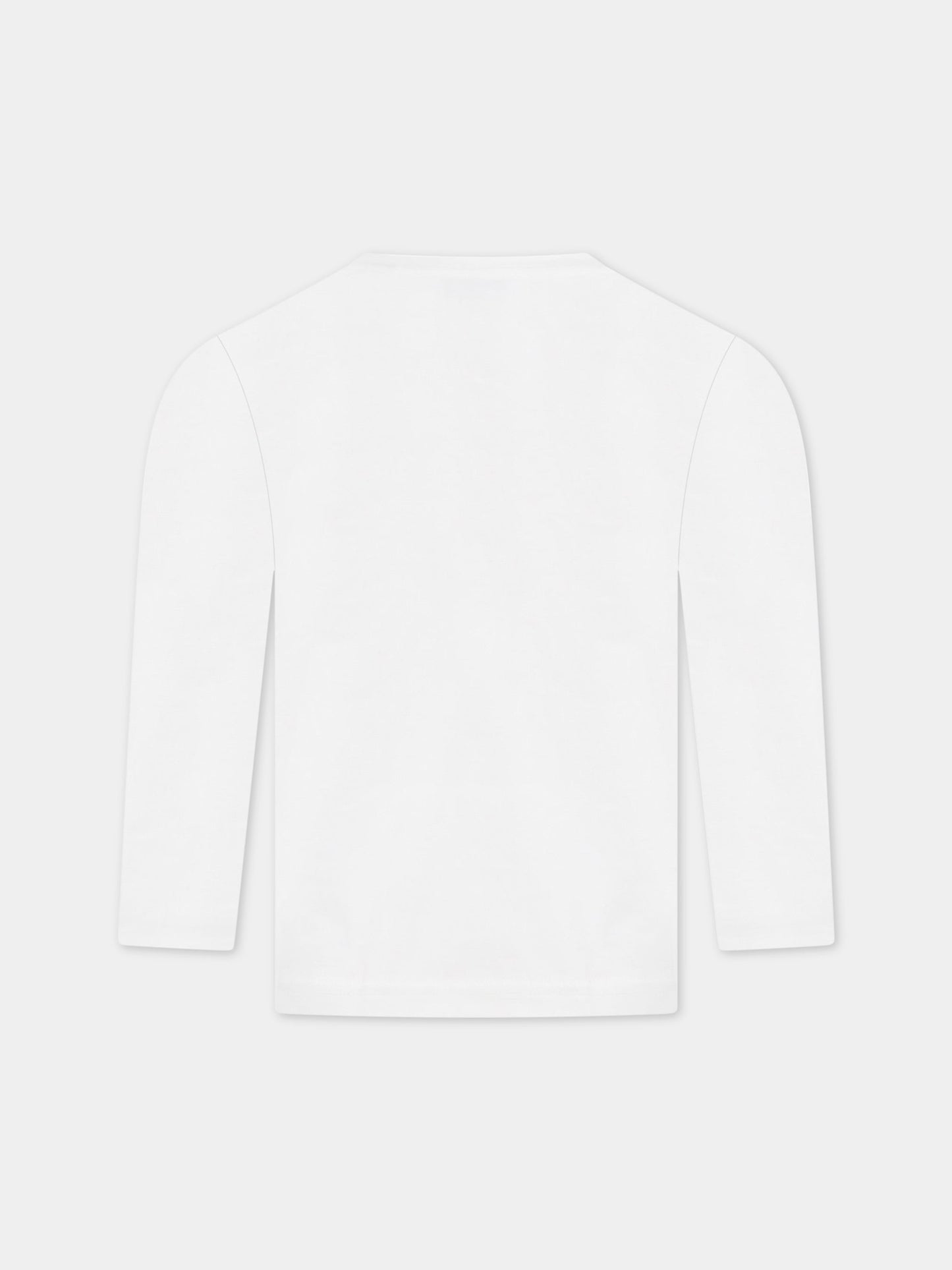 T-shirt bianca per bambini con logo nero,Burberry Kids,8053774