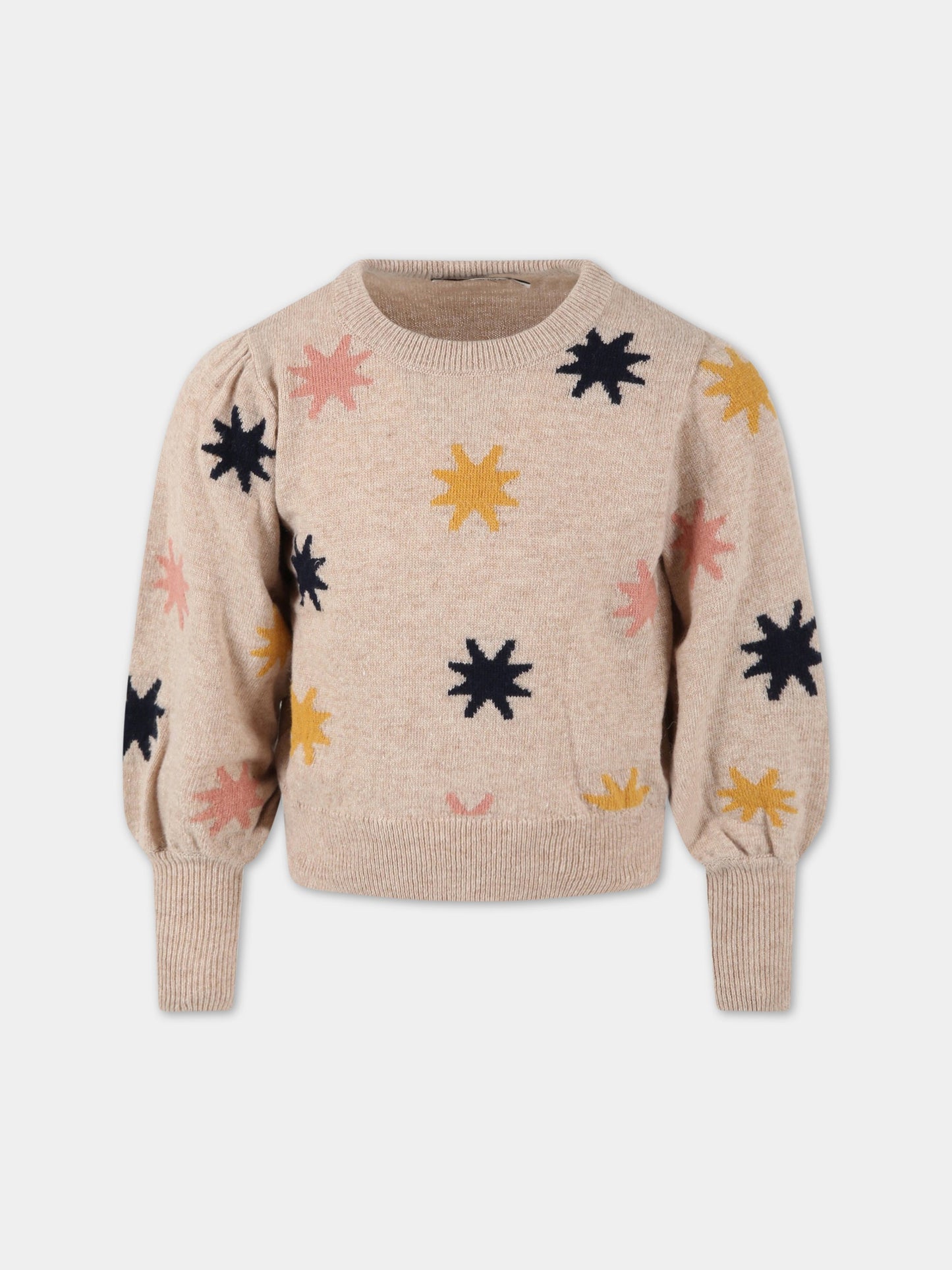 Maglione Lena per bambina con stelle colorate,The New Society,W22-K/KN04-LENA