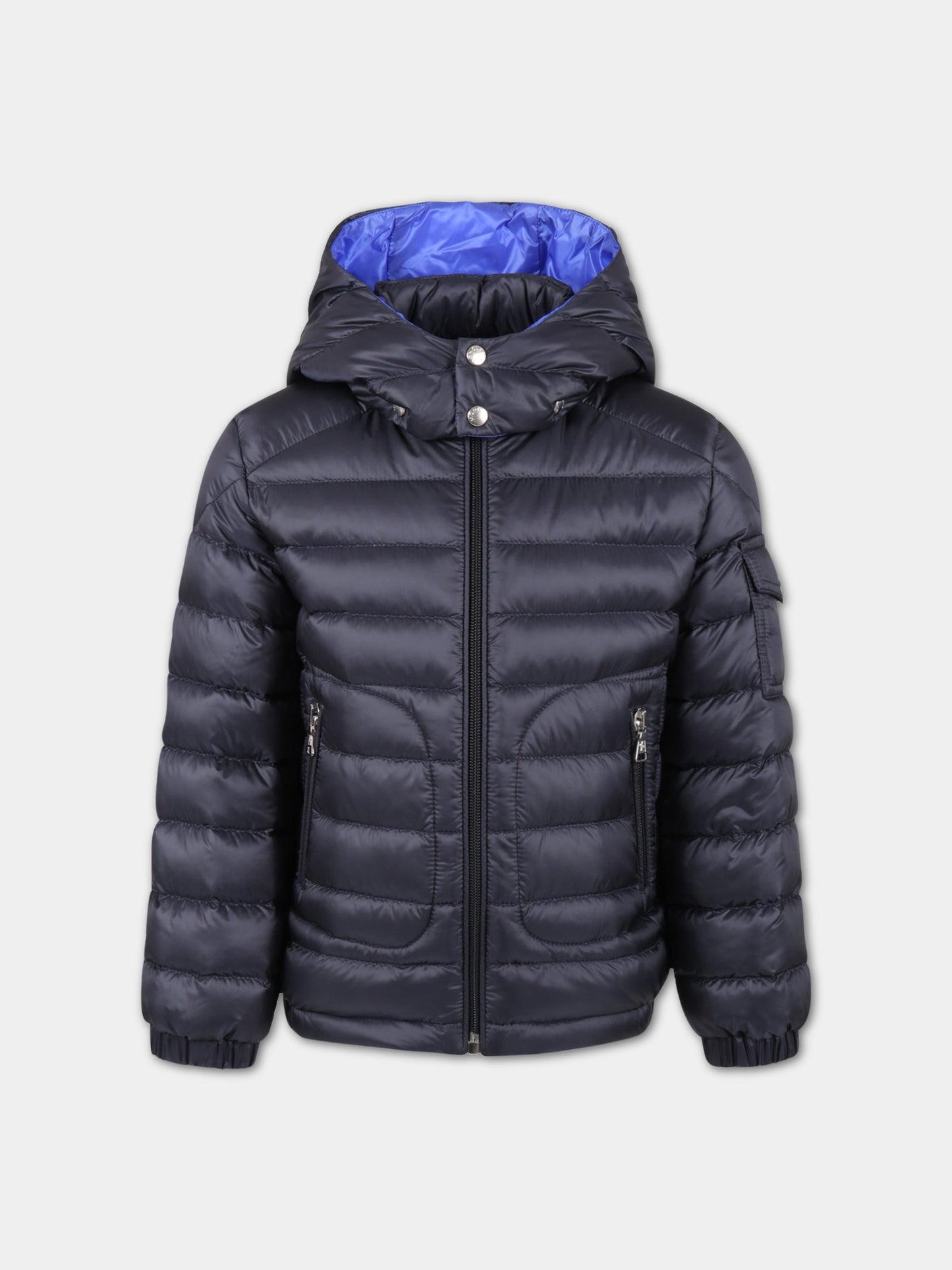 Piumino Lauros blu per bambino con patch logato,Moncler Kids,954 1A00011 53048 778