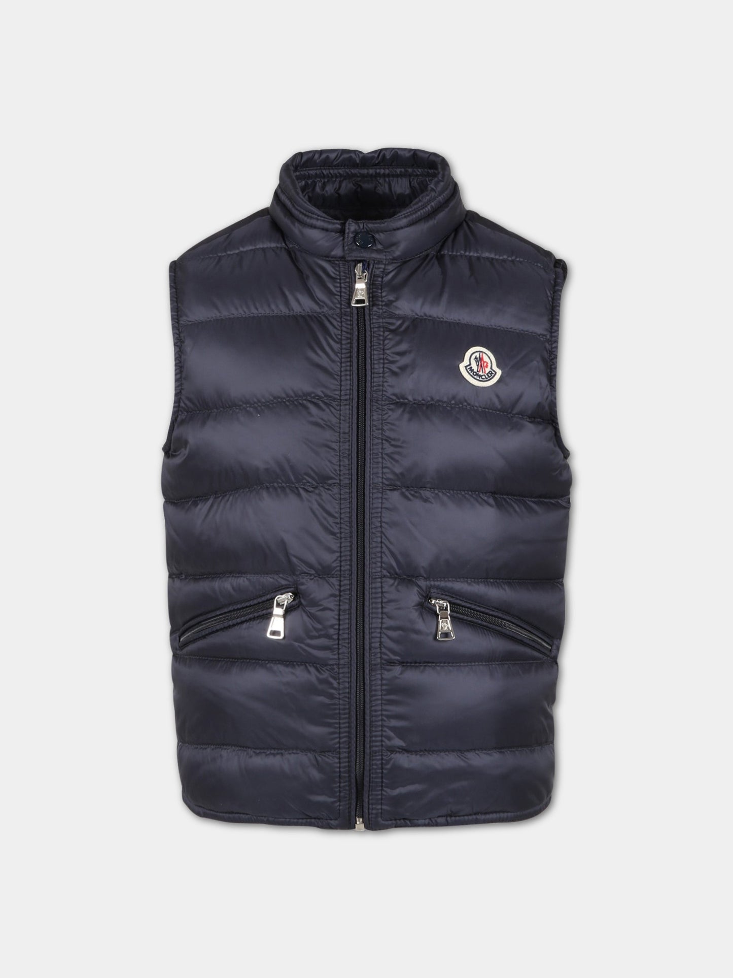 Piumino Gui blu per bambino con patch logato,Moncler Kids,954 1A00100 53334 742