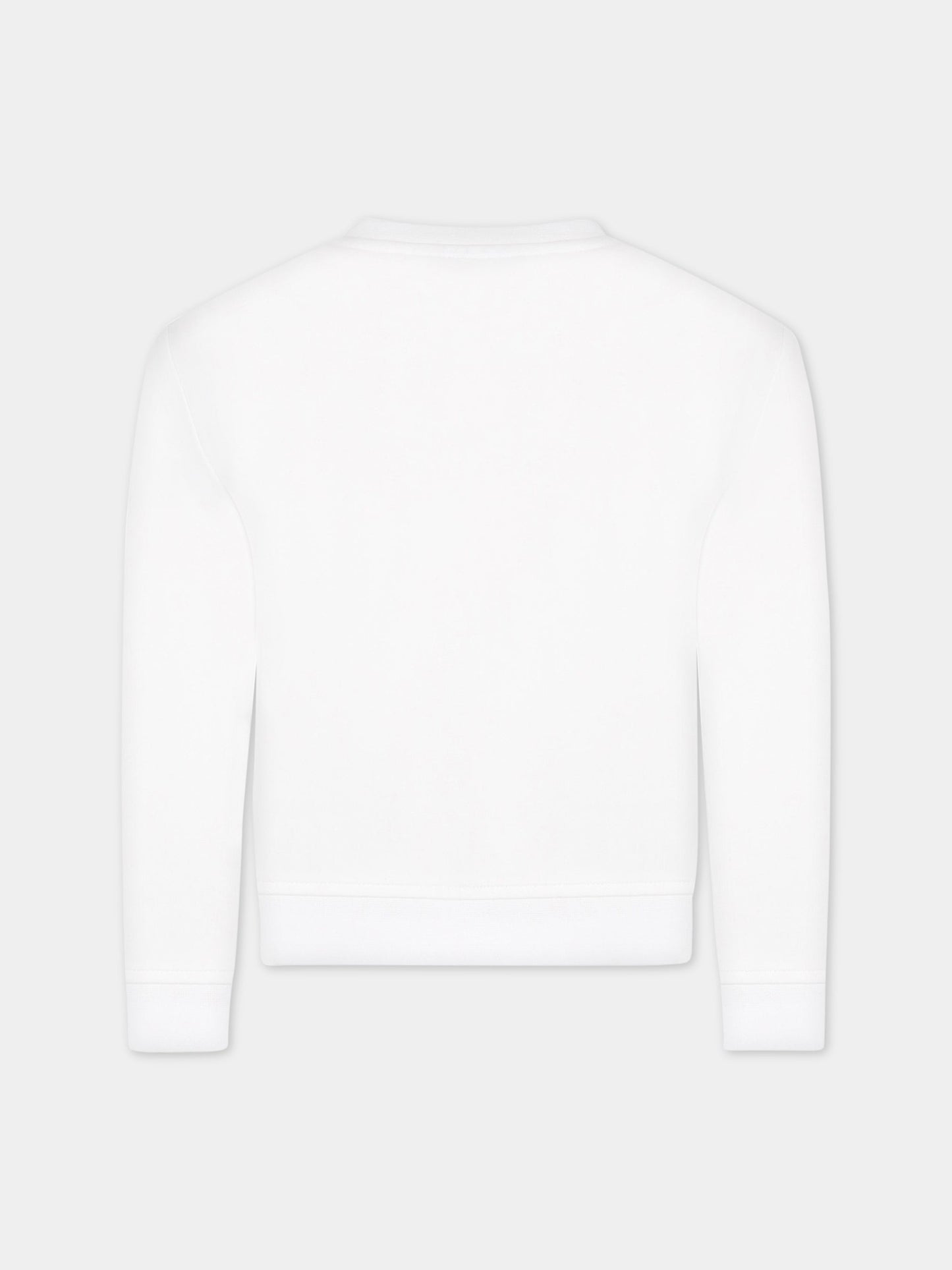 Felpa bianca per bambino con logo,Philipp Plein Junior,2OF001 LDA12 10101