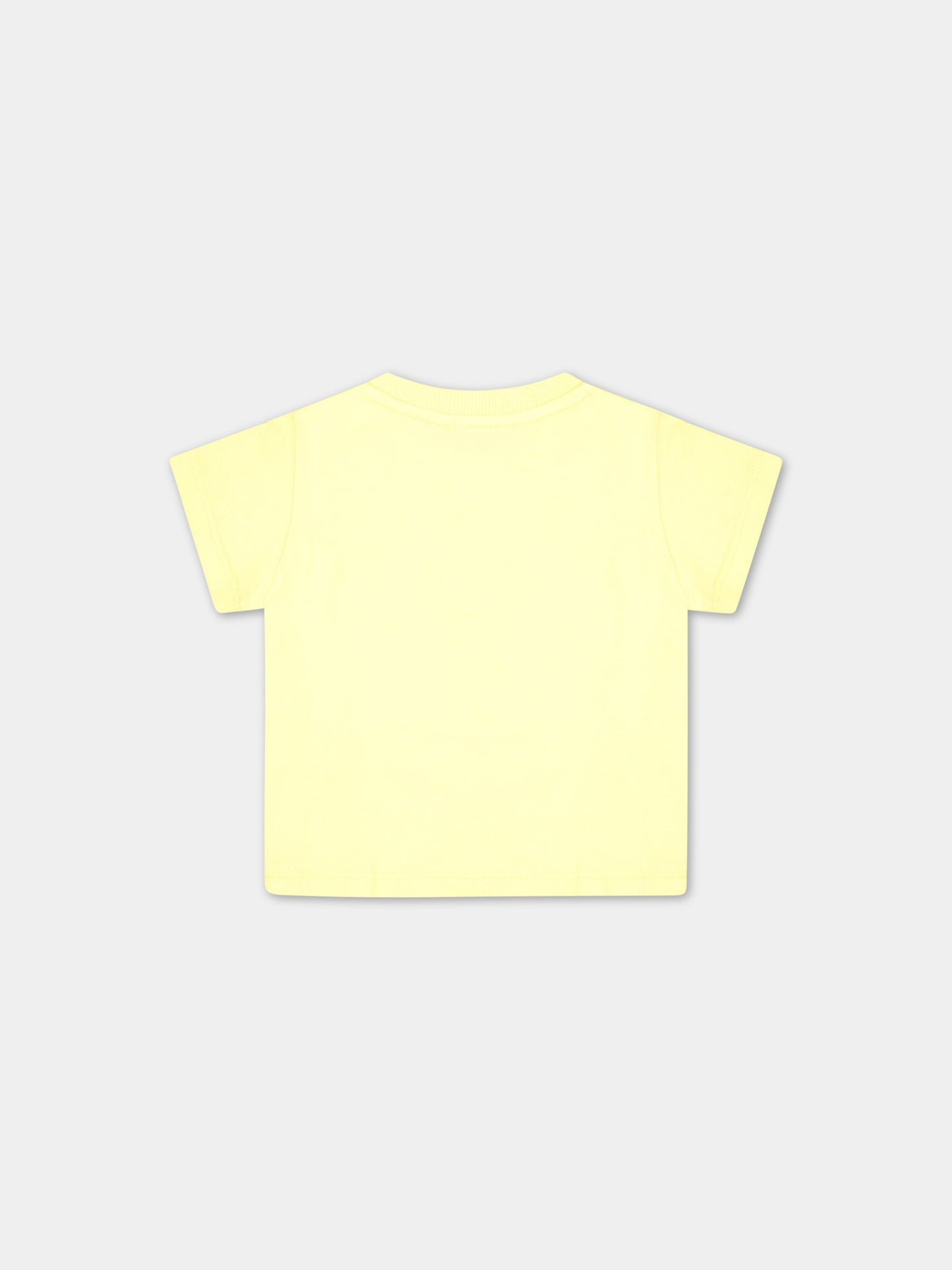 T-shirt gialla per neonati con Teddy Bear con miele,Moschino Kids,MQM032 LAA03 50230