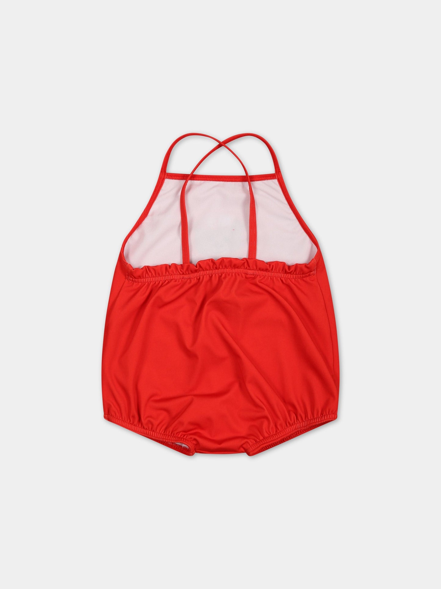 Costume rosso per neonata con Teddy Bear e logo,Moschino Kids,MDL00K LKA00 50109