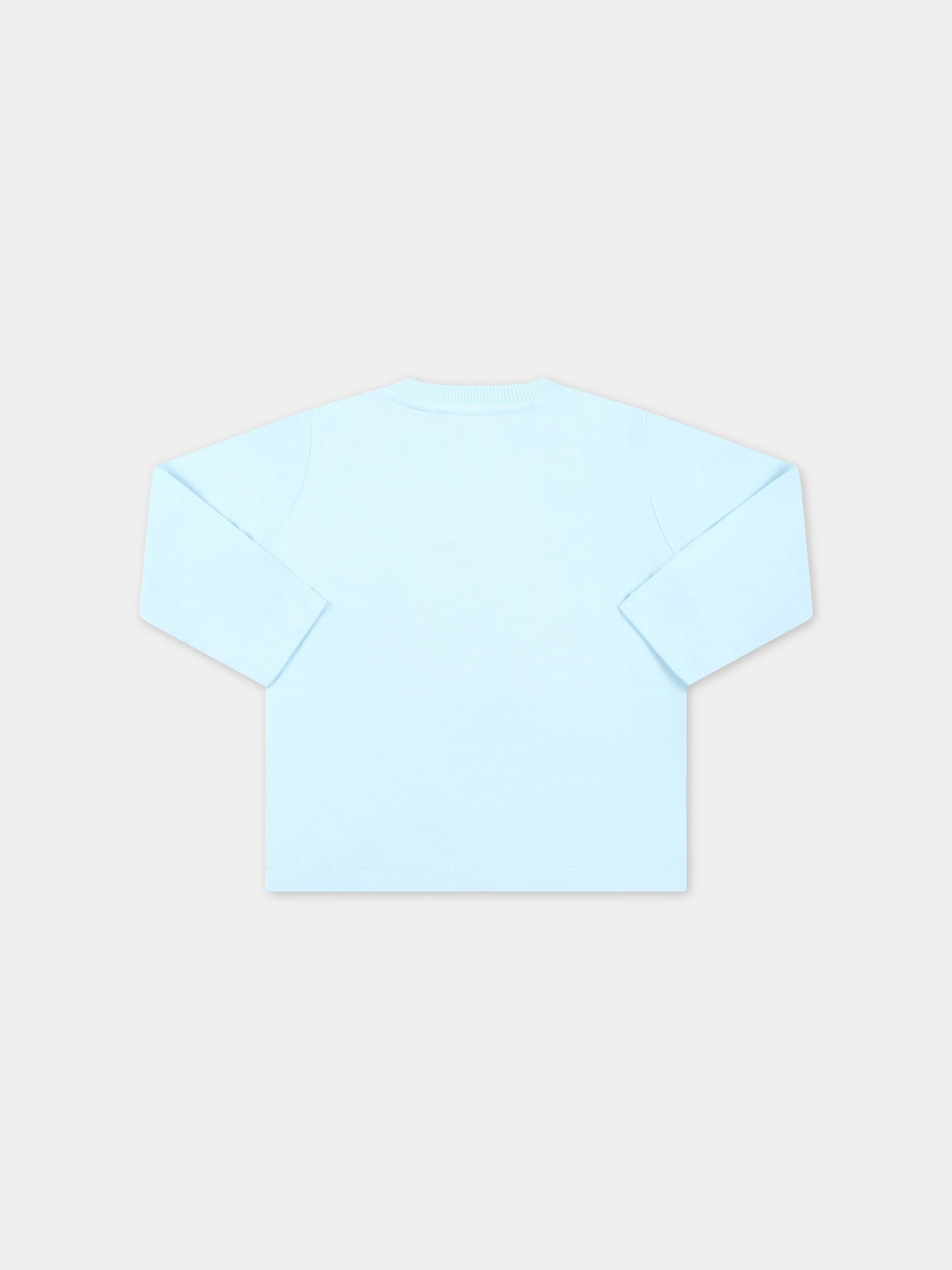 T-shirt celeste per neonato con Teddy Bear con gioco,Moschino Kids,MSO00D LAA03 40304