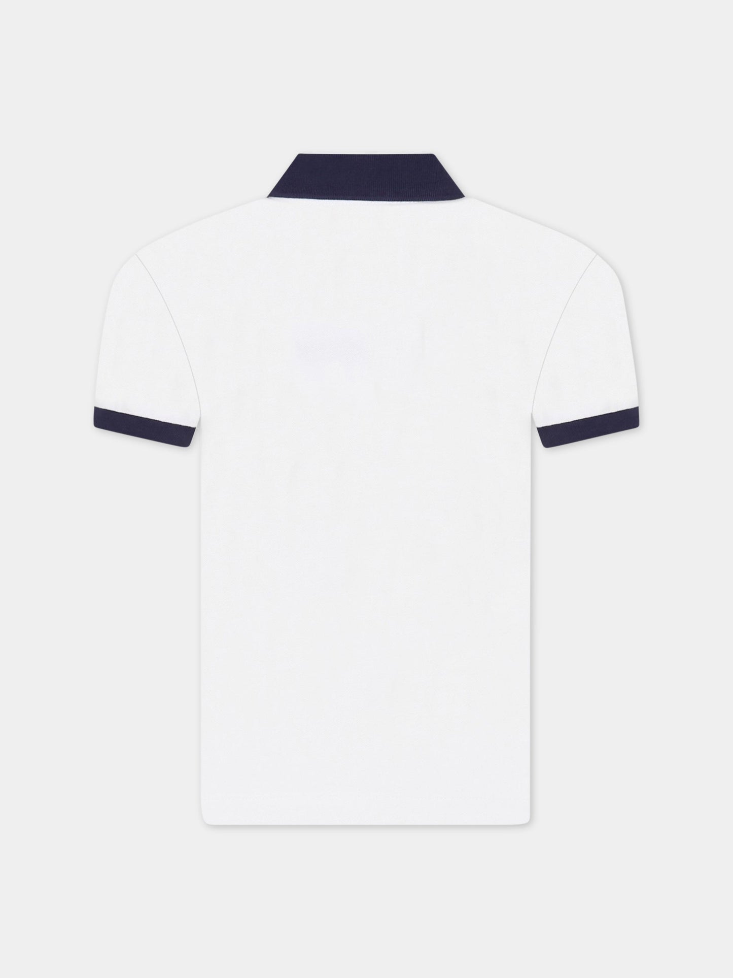 Polo bianca per bambino con stampa e Teddy Bear,Moschino Kids,HMM03Y LFA01 10101