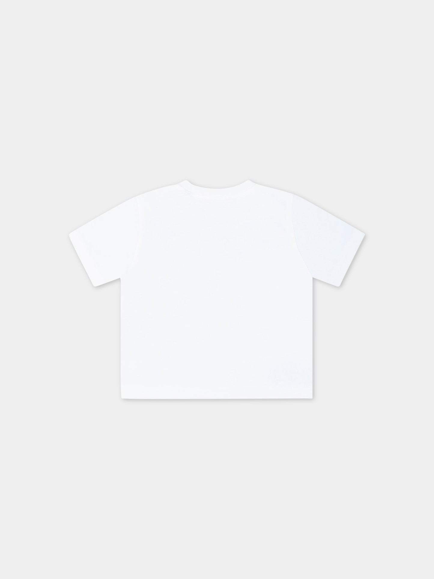 T-shirt bianca per neonato con logo nero,Burberry Kids,8064575