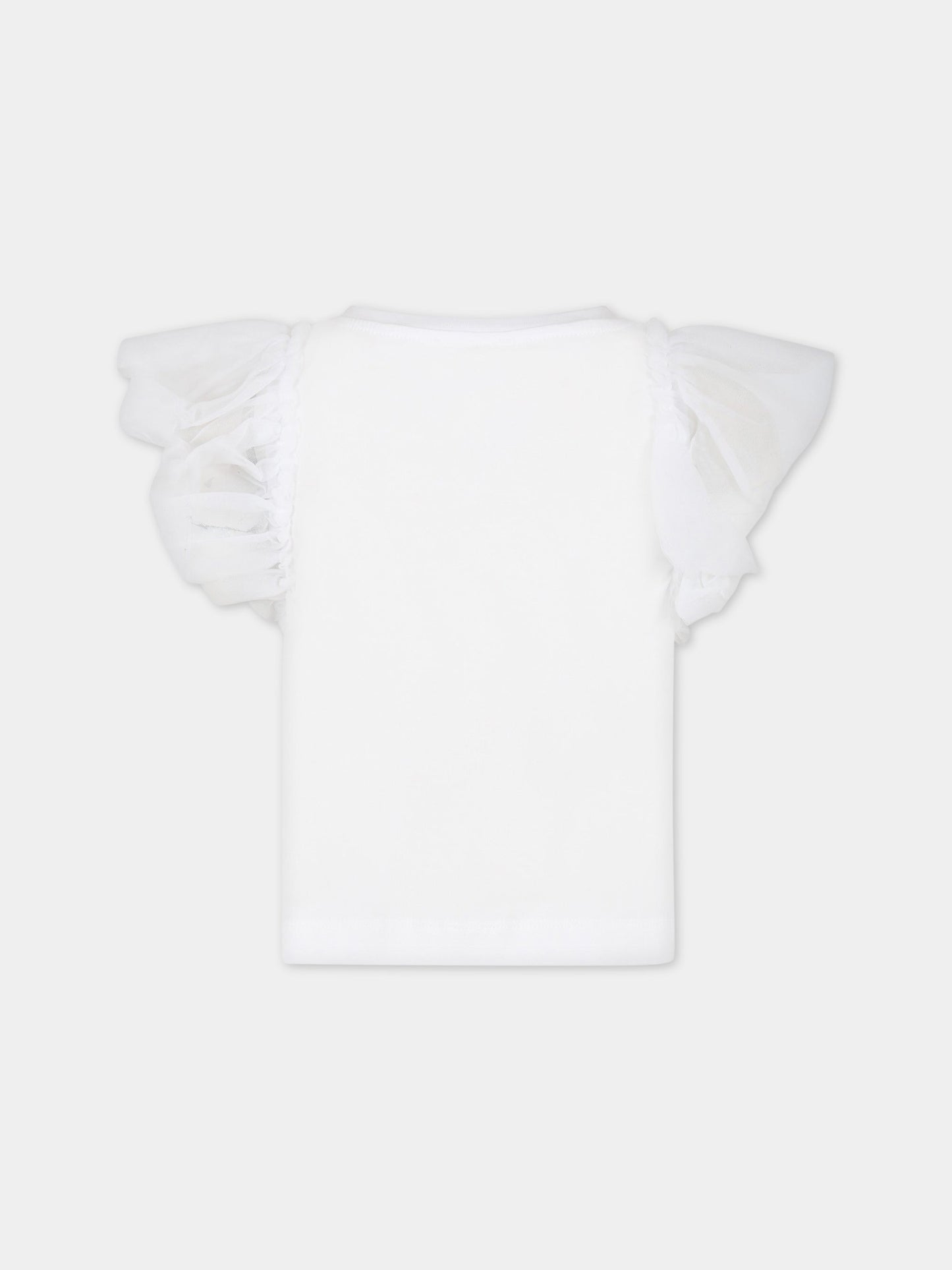 T-shirt bianca per bambina con iconici occhiolini e stelle,Chiara Ferragni Collection,51A607 1201 0099