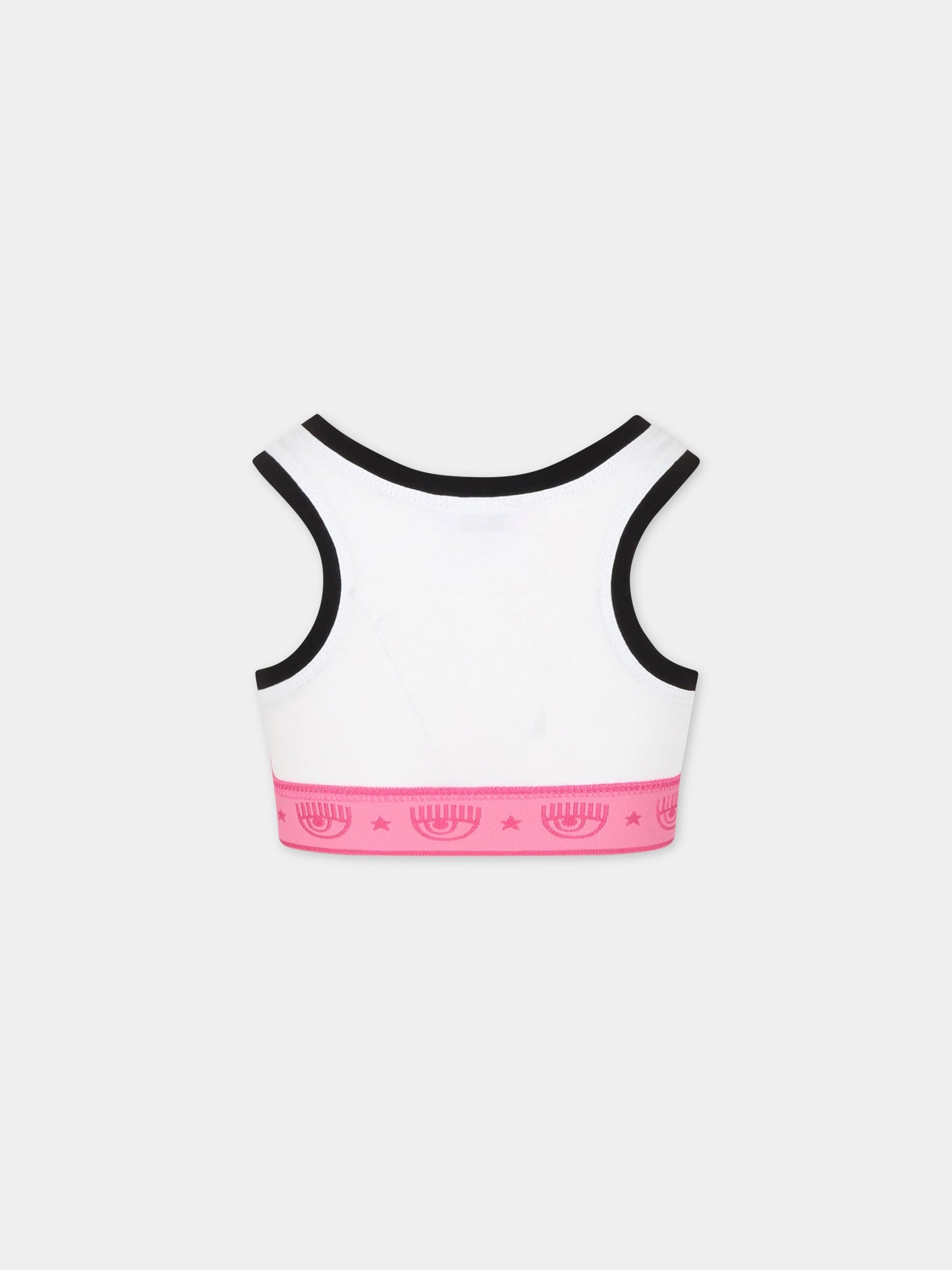 Top bianco per bambina con iconico occhiolino,Chiara Ferragni Collection,51A605 1201 0099