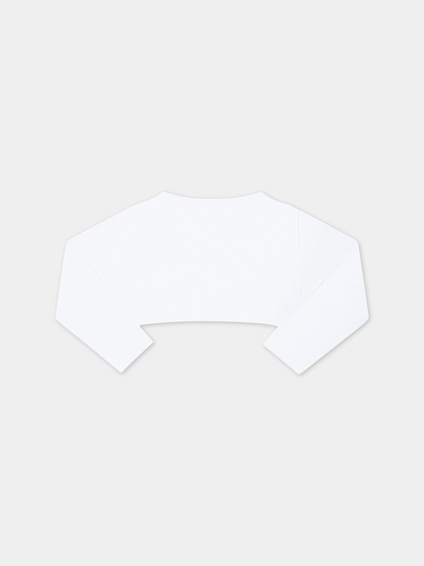 Cardigan bianco per neonata con logo,Monnalisa,37A800 1204 0099