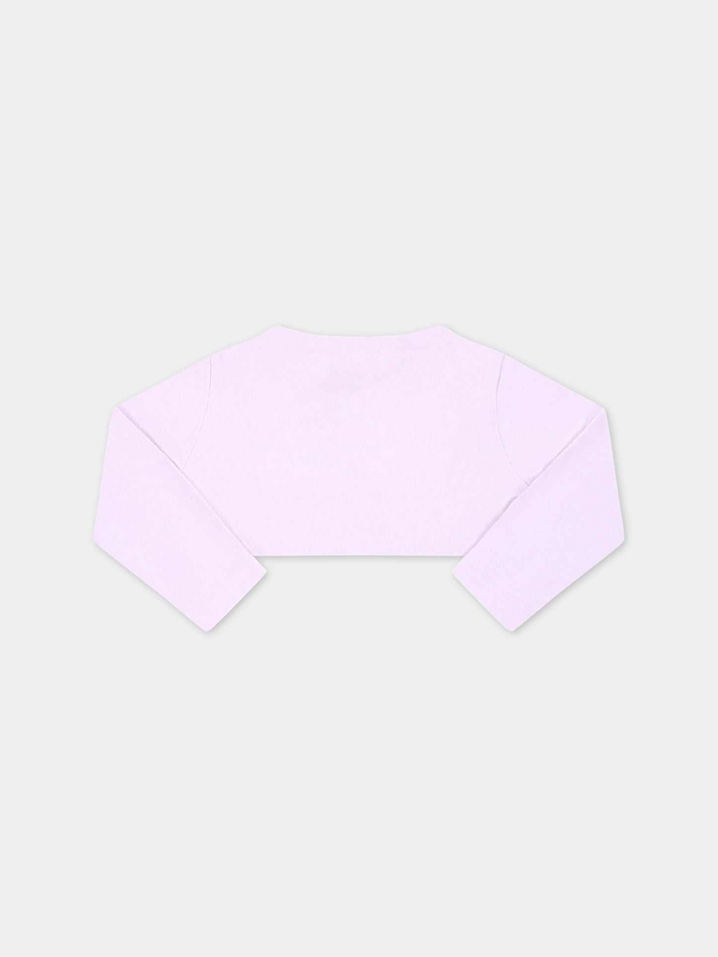 Cardigan viola per neonata con logo,Monnalisa,37A800 1204 0065