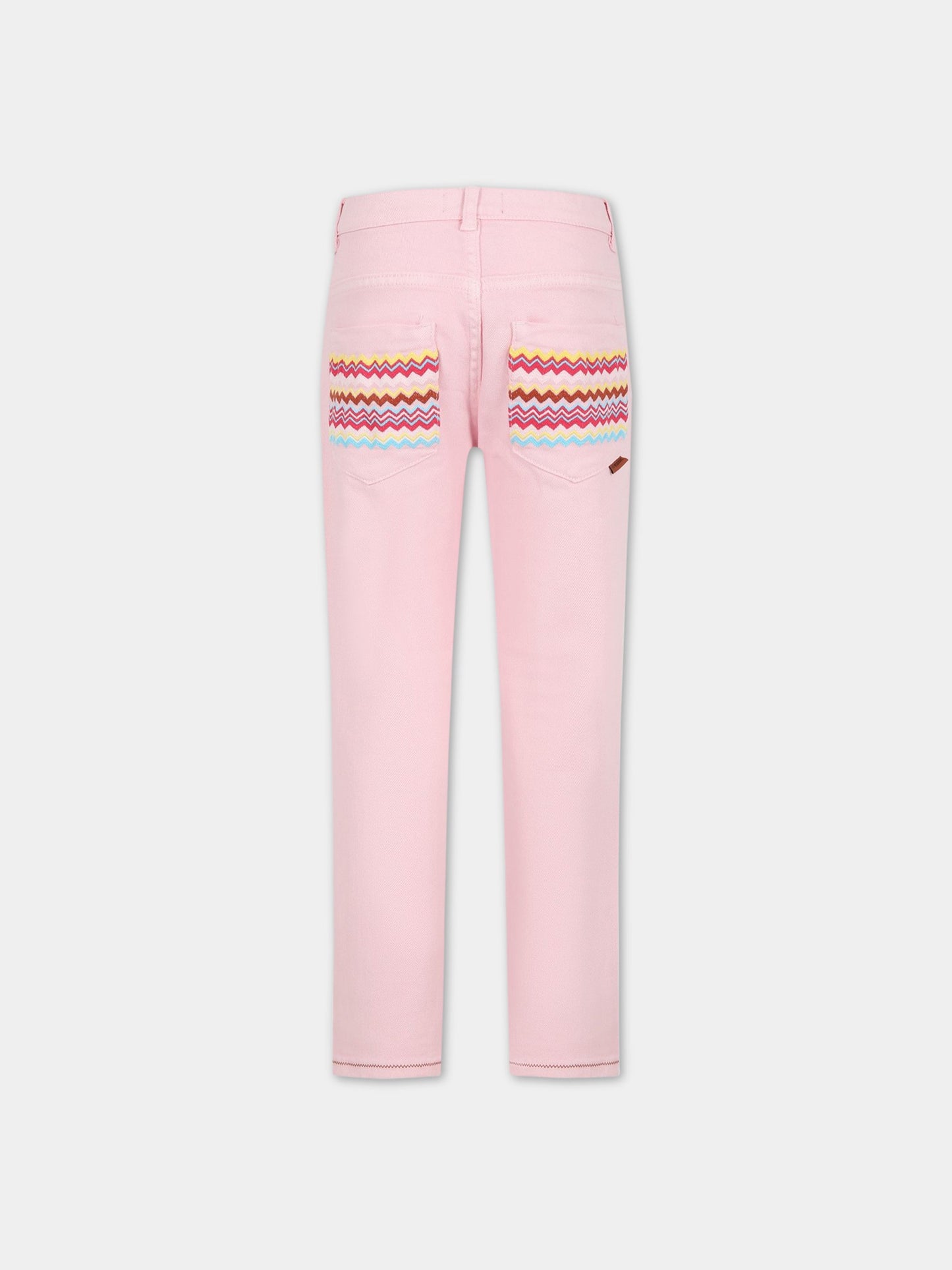 Pantaloni rosa per bambina con iconica stampa,Missoni,MS6P00 D0039 502RS