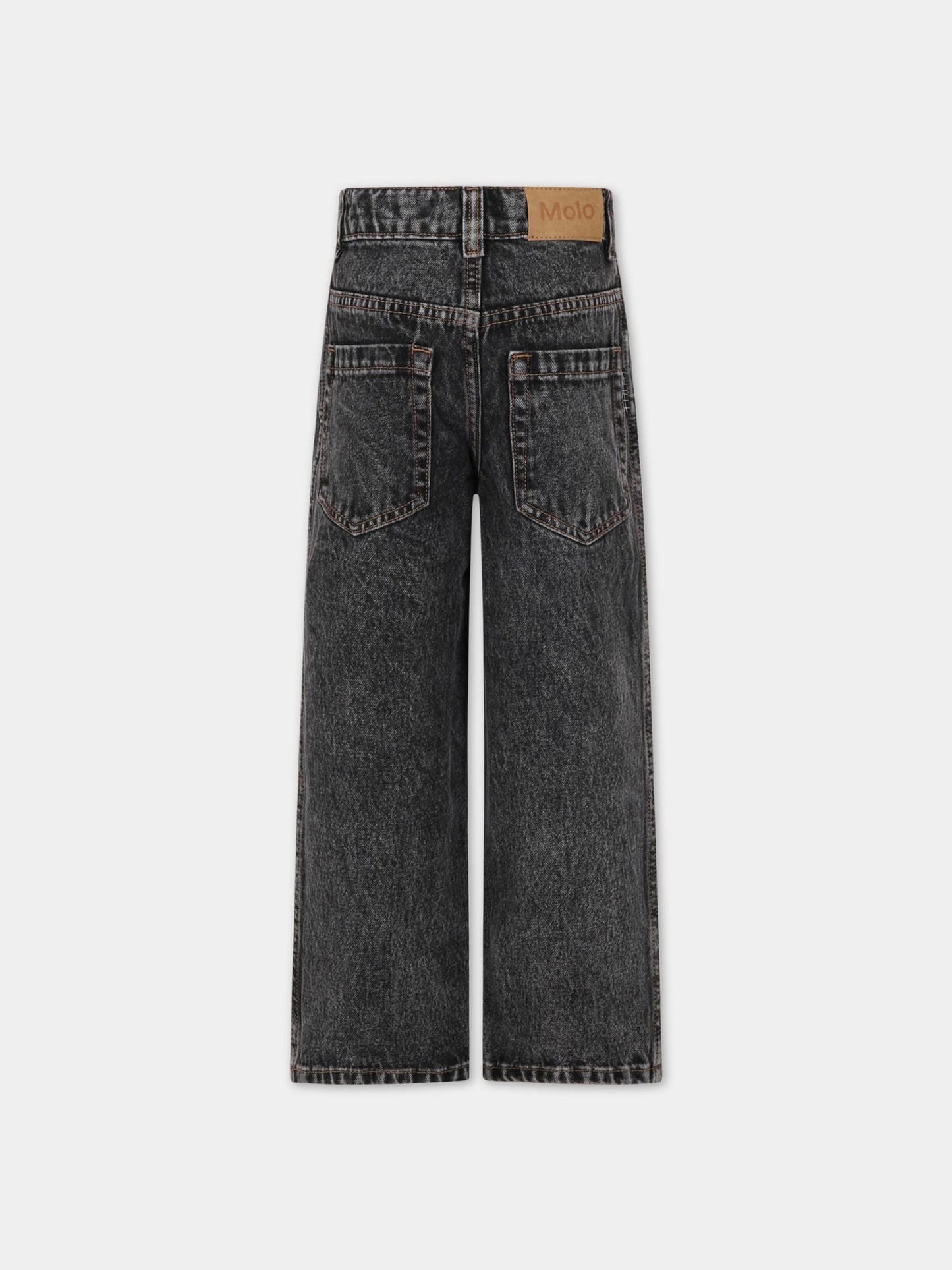 Jeans nero per bambino con logo,Molo,6S23I101 7938