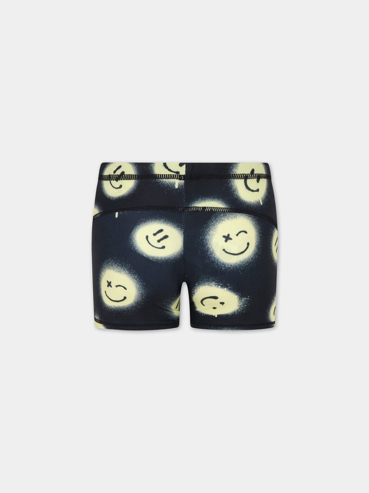 Boxer nero per bambino con smiley e logo,Molo,8S23P306 6708
