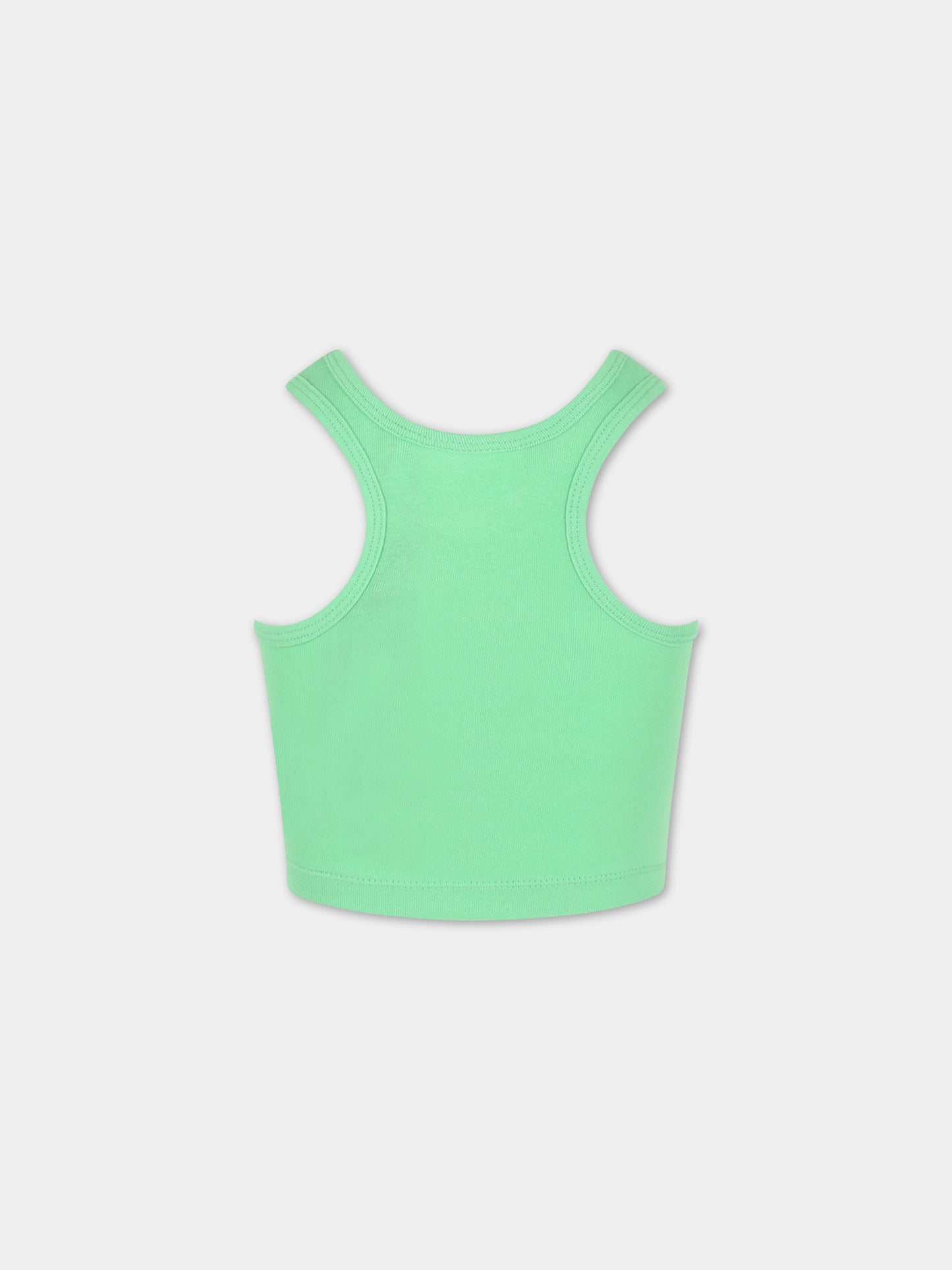 Canotta verde per bambina con patch logato,Molo,2S23A112 8713
