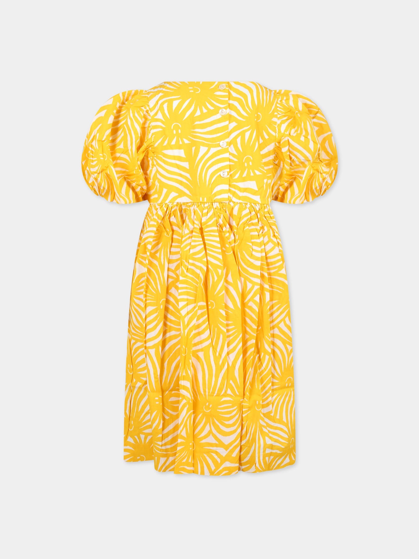 Vestito giallo per bambina con stampa raggi di sole,Molo,2S23E131 6749