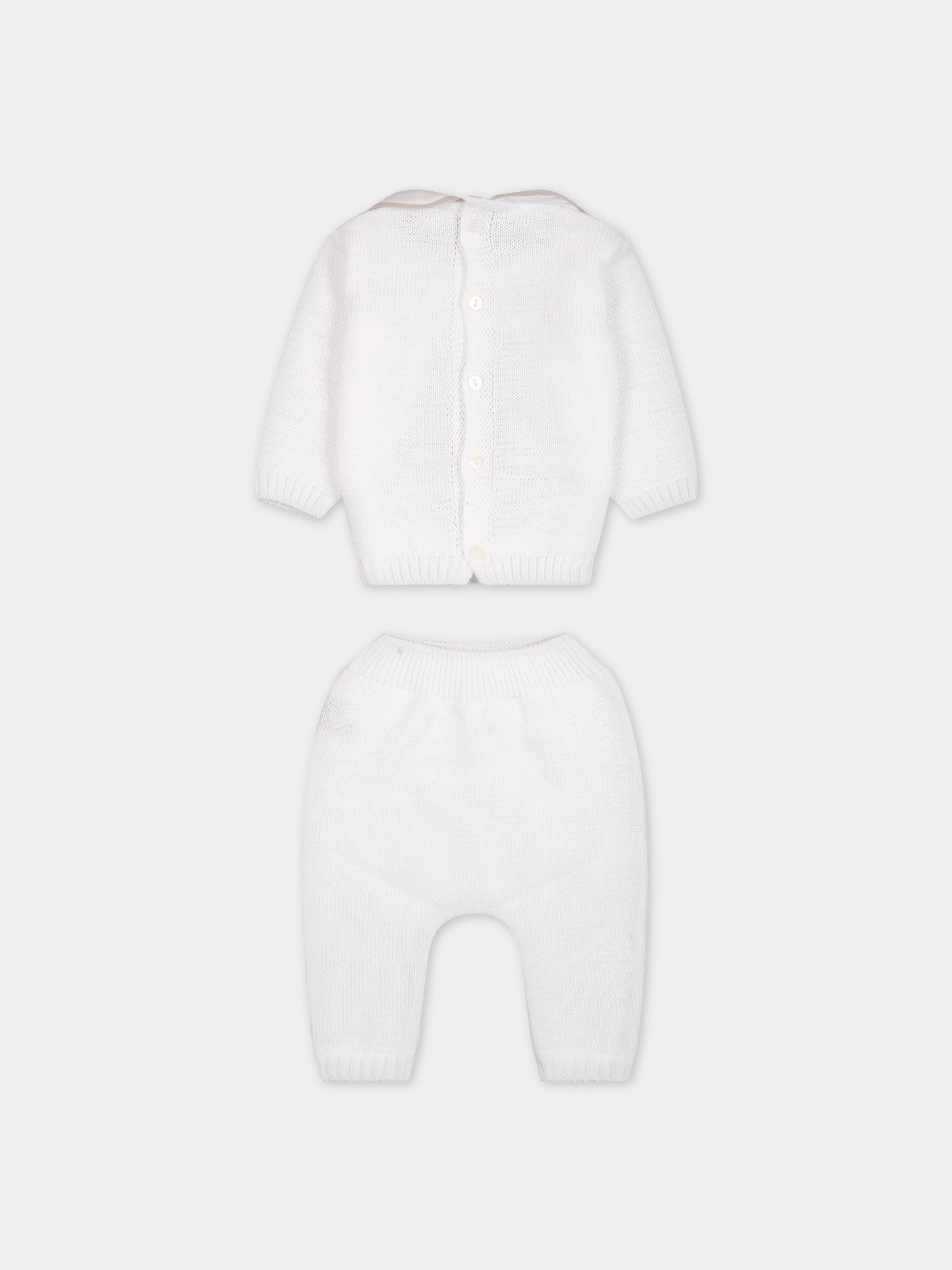 Completo bianco per neonati con orso,Little Bear,6126 BIANCO