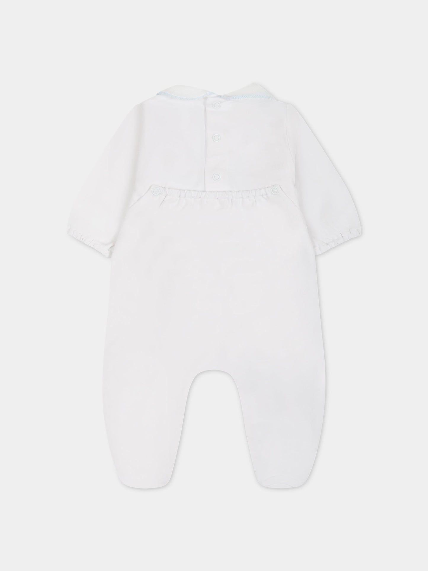 Tutina bianco per neonato con scritta Prince ,Little Bear,6044 BIANCO/CIELO