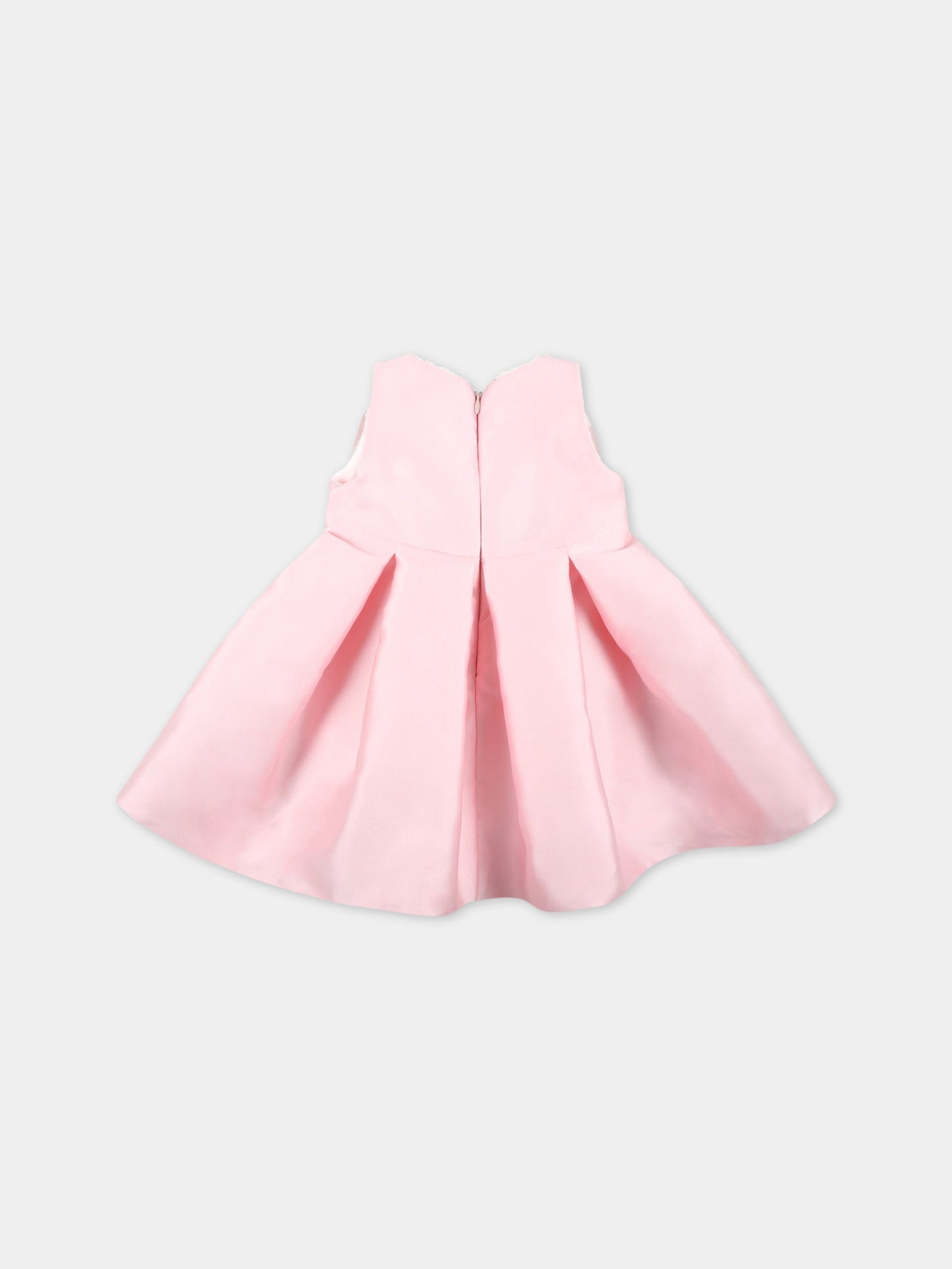 Vestito rosa per neonata con fiocco,La Stupenderia,CBAB62S03 Q65