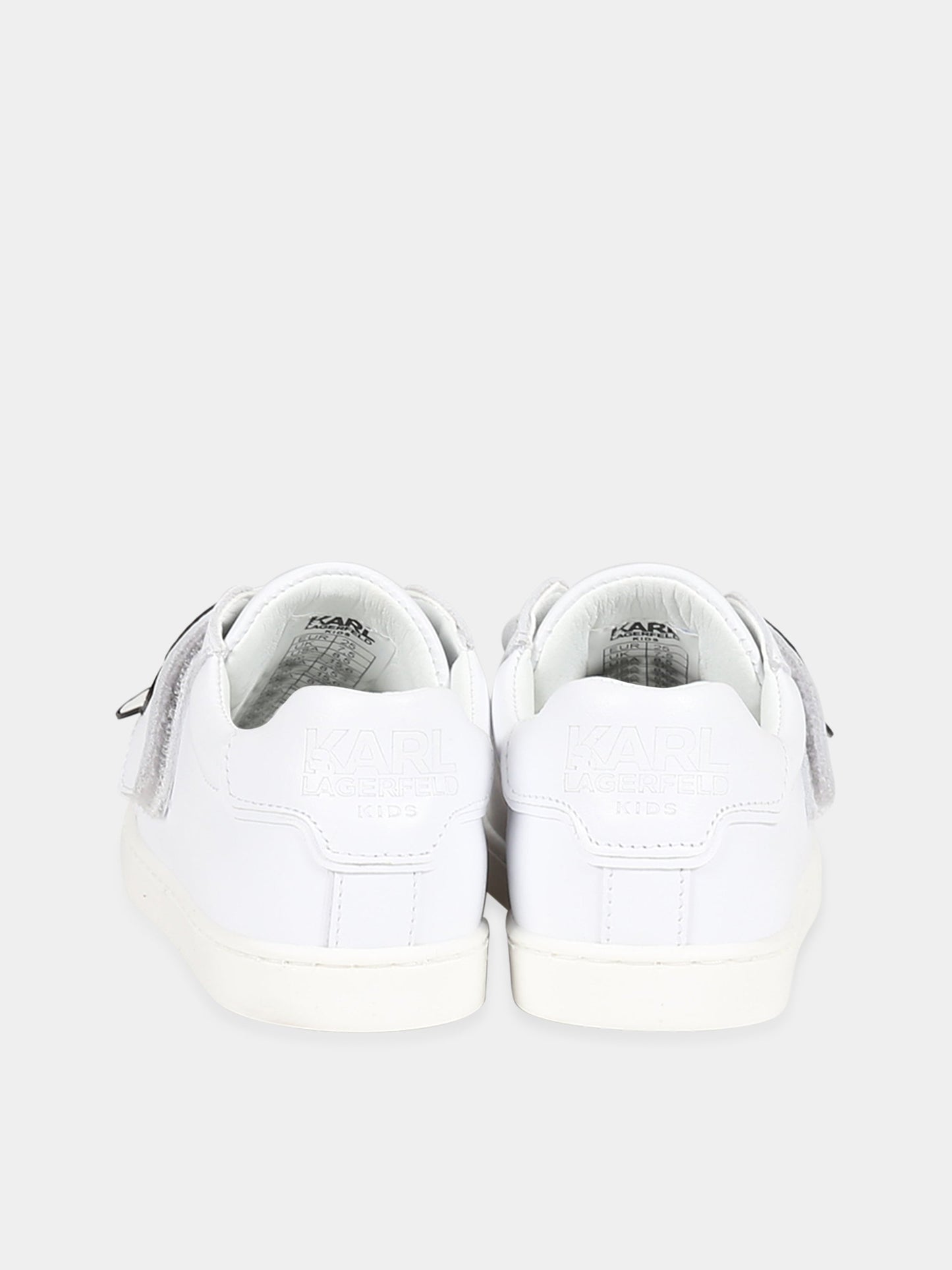Sneakers bianco per neonato con patch Karl Lagerfeld e logo,Karl Lagerfeld Kids,Z09005 10B