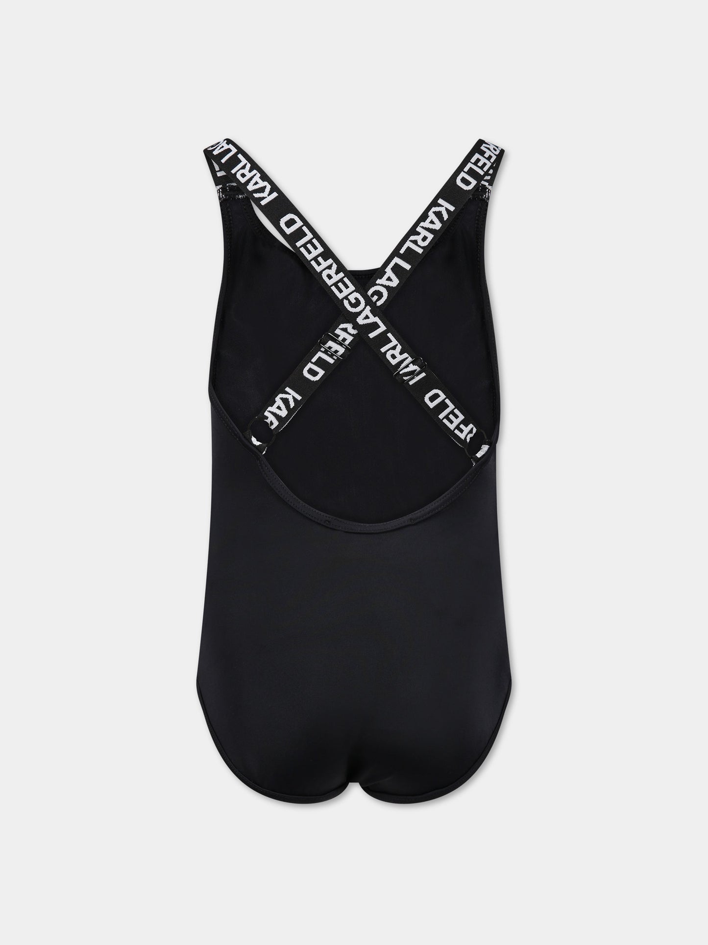 Costume nero per bambina con logo,Karl Lagerfeld Kids,Z10161 09B