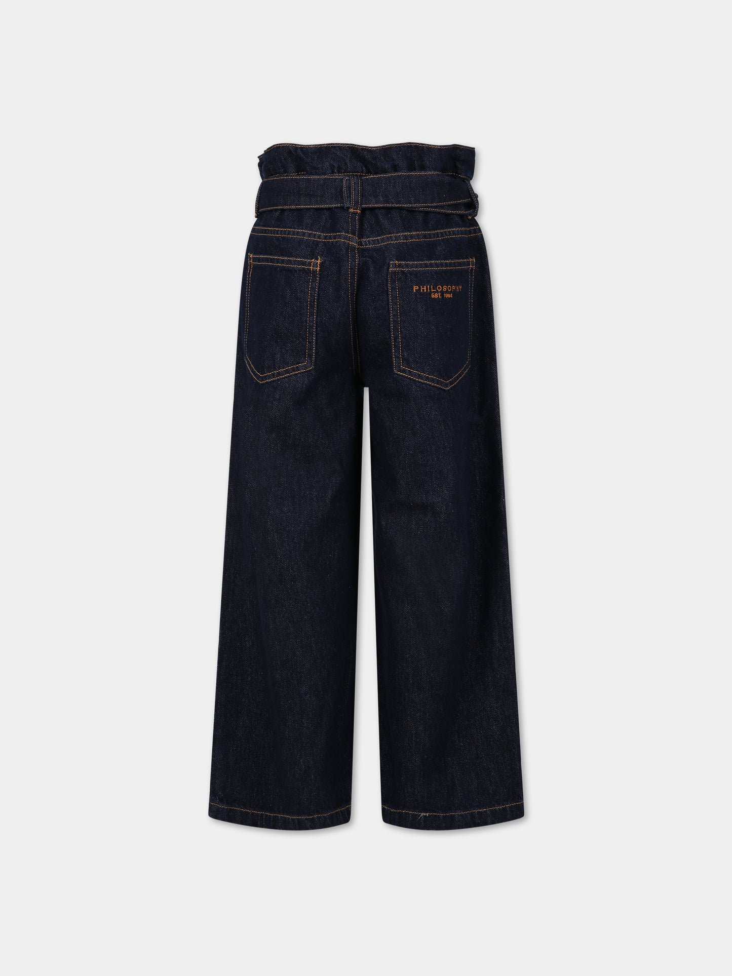 Jeans blu per bambina con logo,Philosophy,PJPA121 DF007 4020