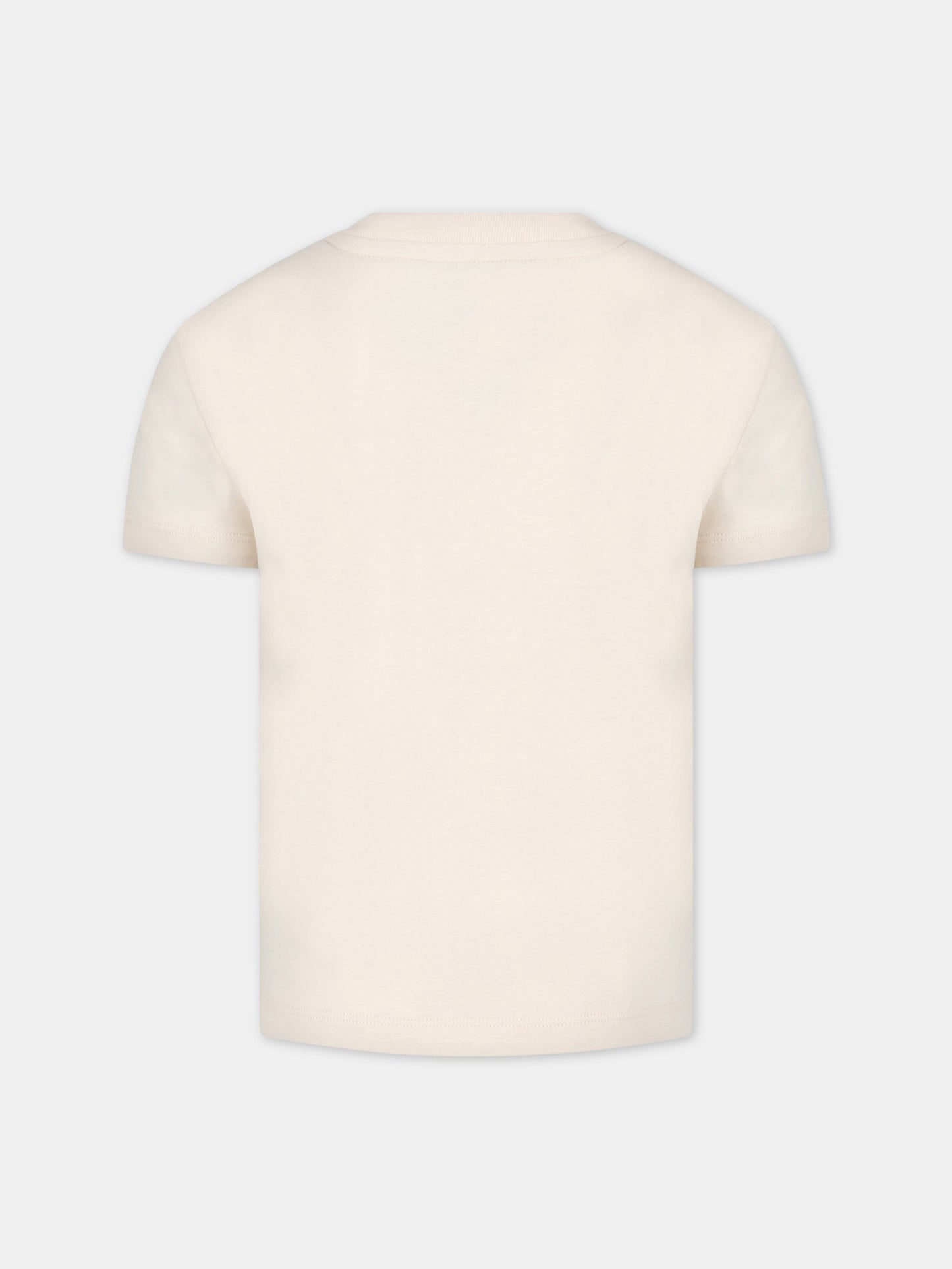 T-shirt avorio per bambino con logo,Dondup Kids,DMTS106C JF65 6007