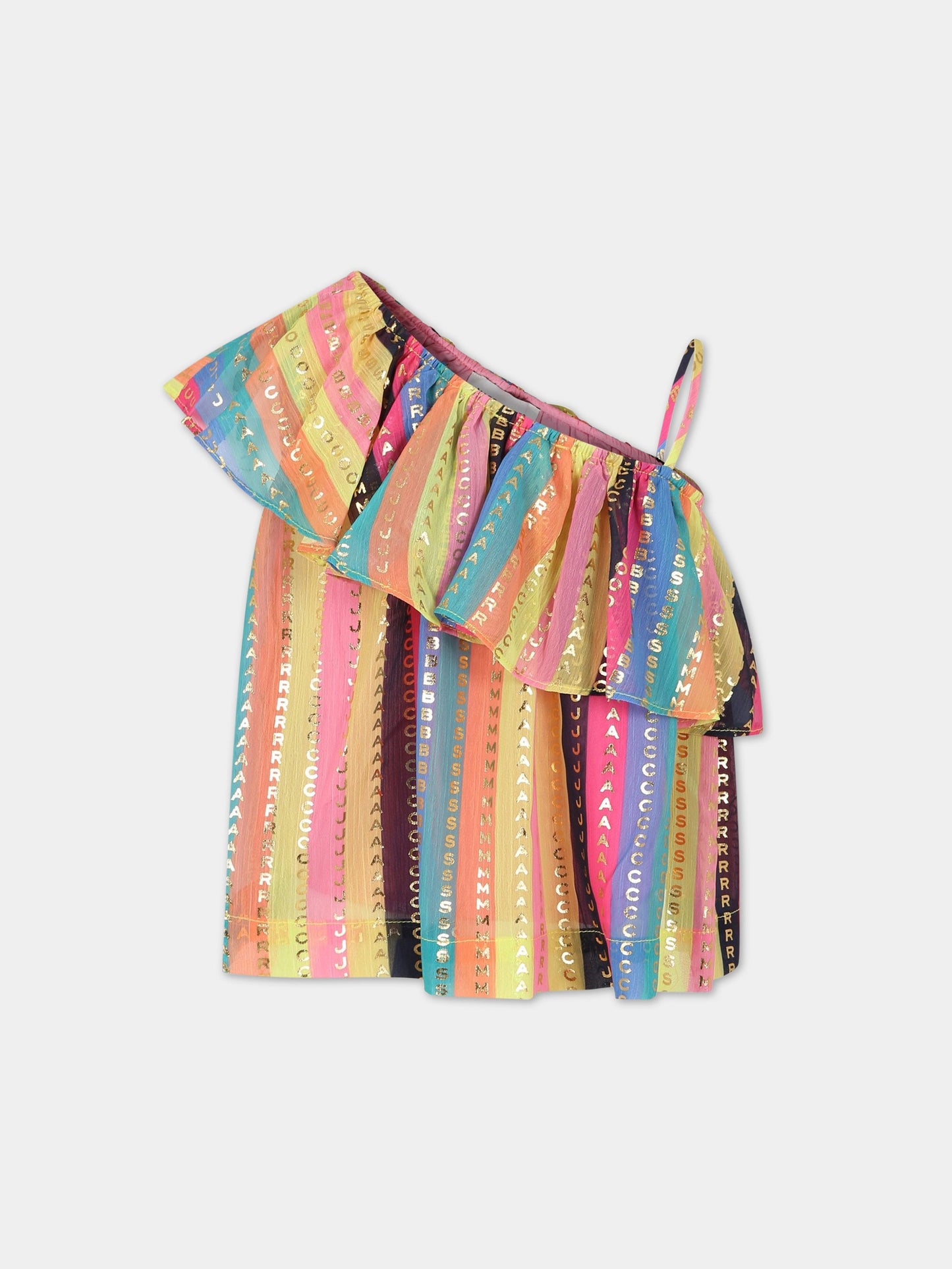 T-shirt multicolor per bambina con logo,Little Marc Jacobs,W15654 Z41