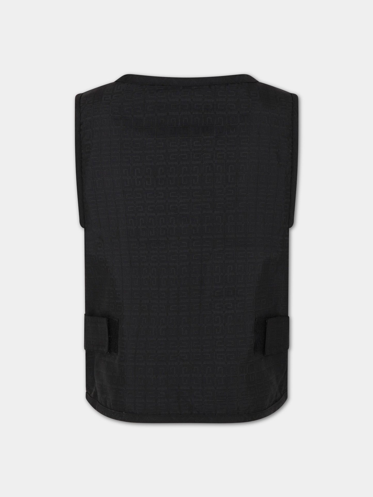 Gilet nero per bambino con logo,Givenchy Kids,H26129 09B