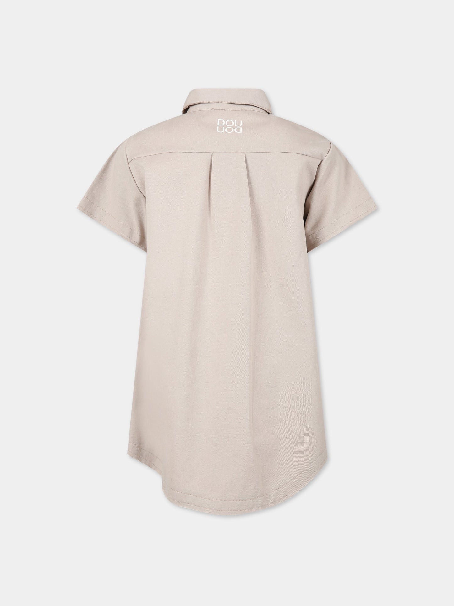 Vestito beige per bambina con logo,Douuod Kids,DS1A81 G0073 114