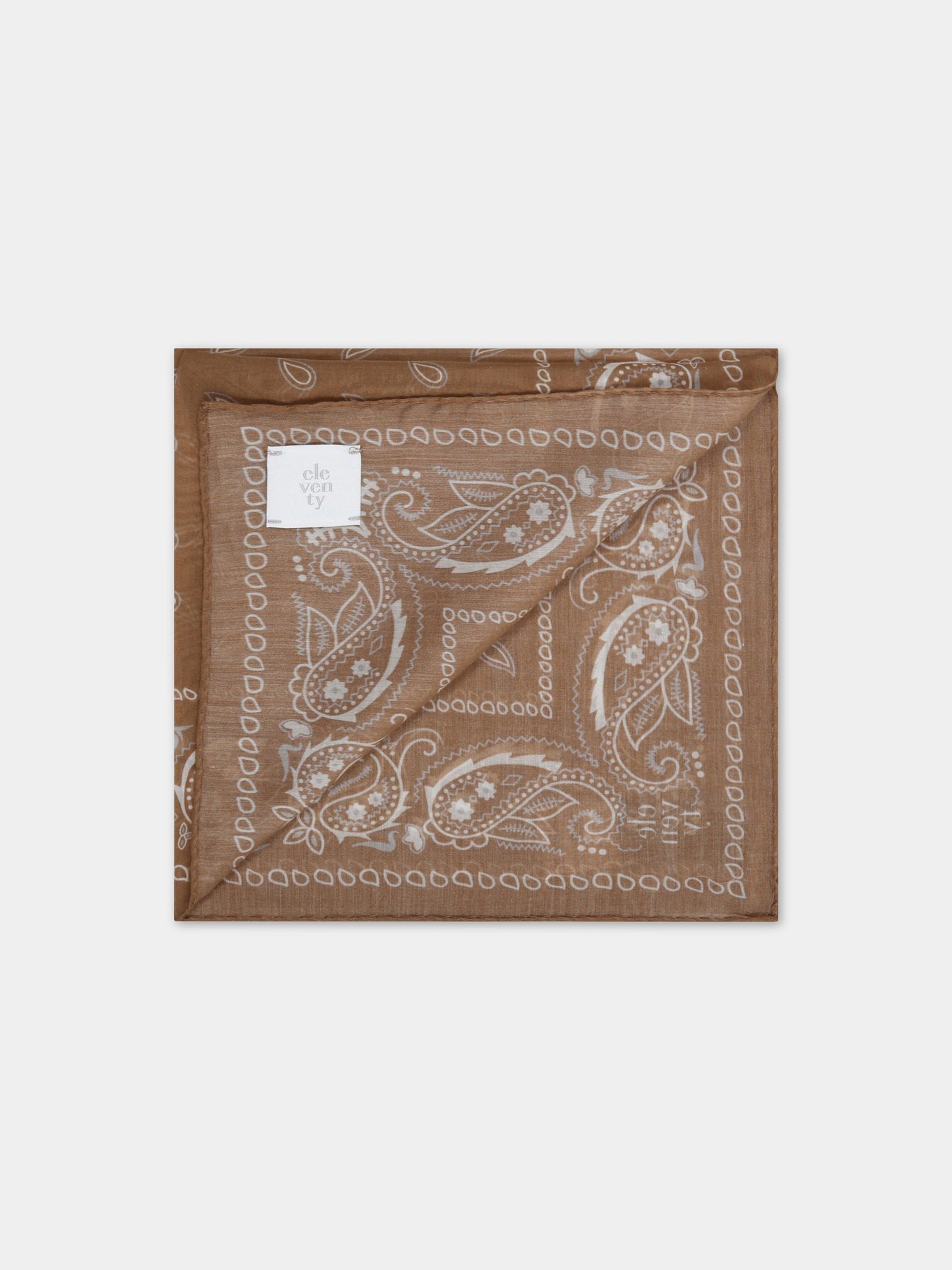 Foulard beige per bambino con stampa bandana.,Eleventy,ES0Q33 Z1441 800BG