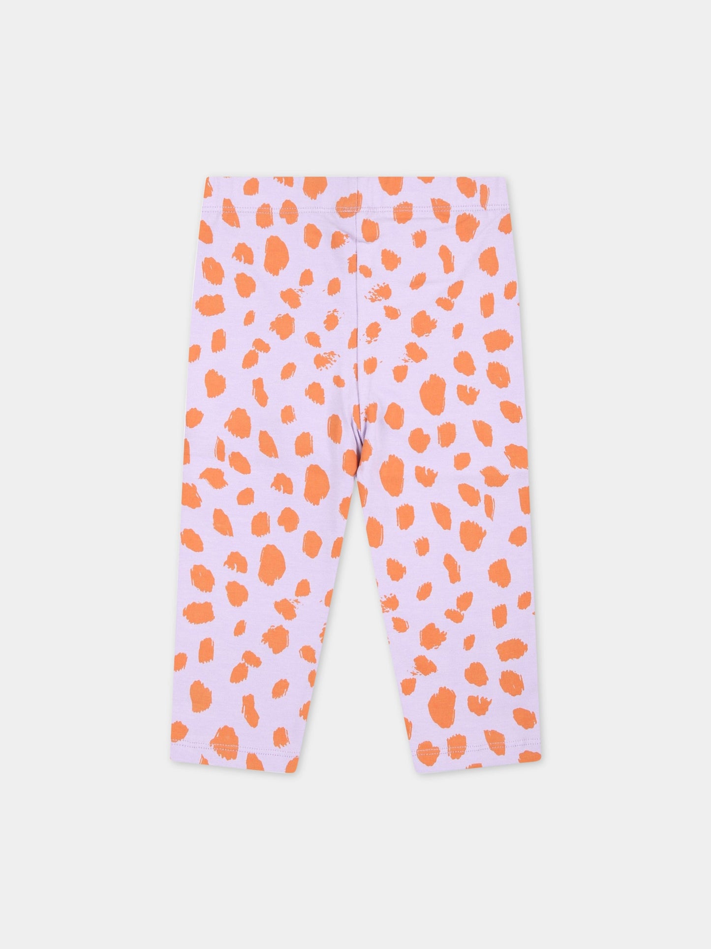 Leggings viola per neonata con stampa animalier,Stella Mccartney Kids,TS6200 Z1216 517AR