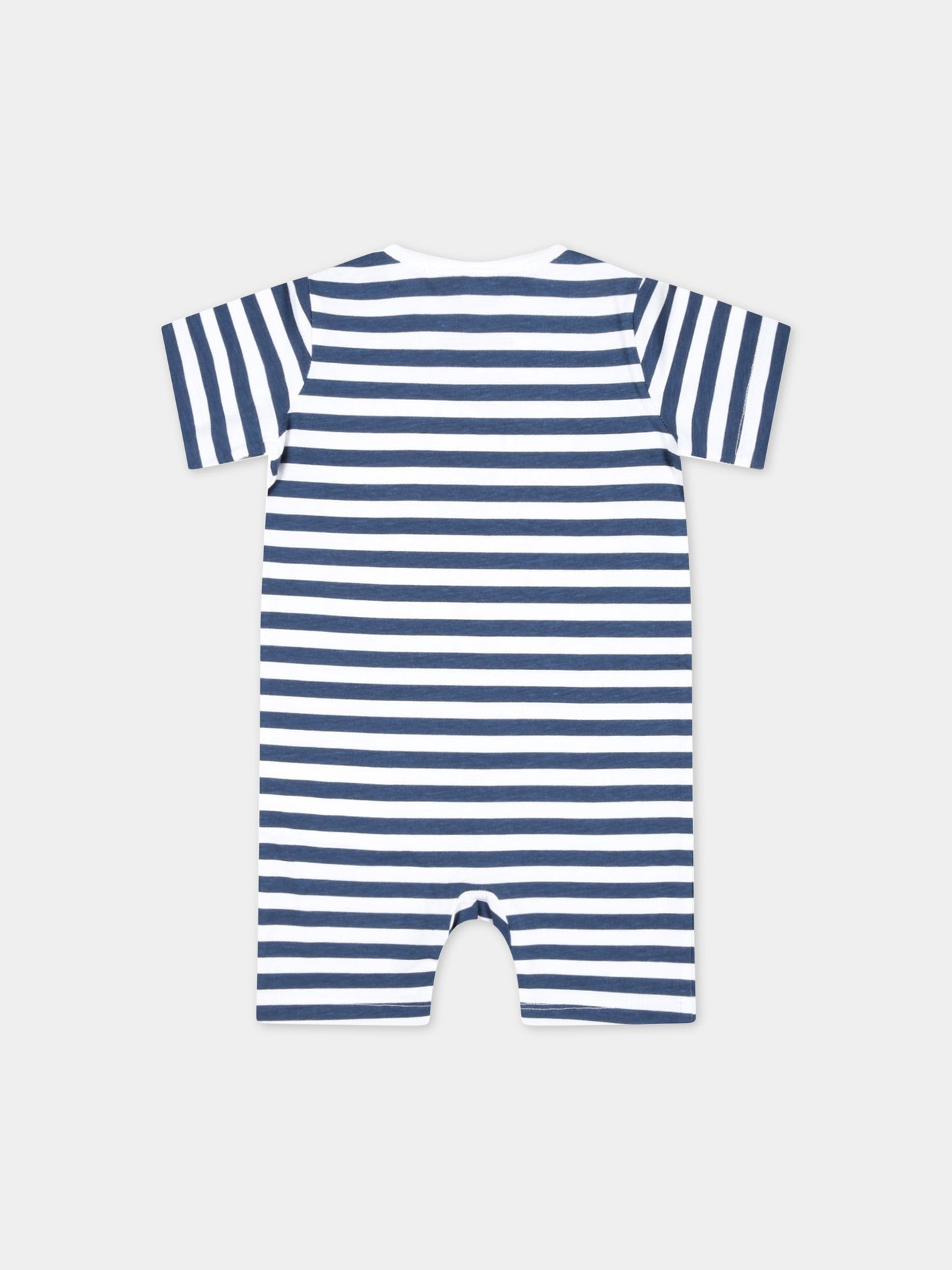 Pagliaccetto multicolor a righe per neonato con scimpanzé,Stella Mccartney Kids,TSA541 Z1111 100BL