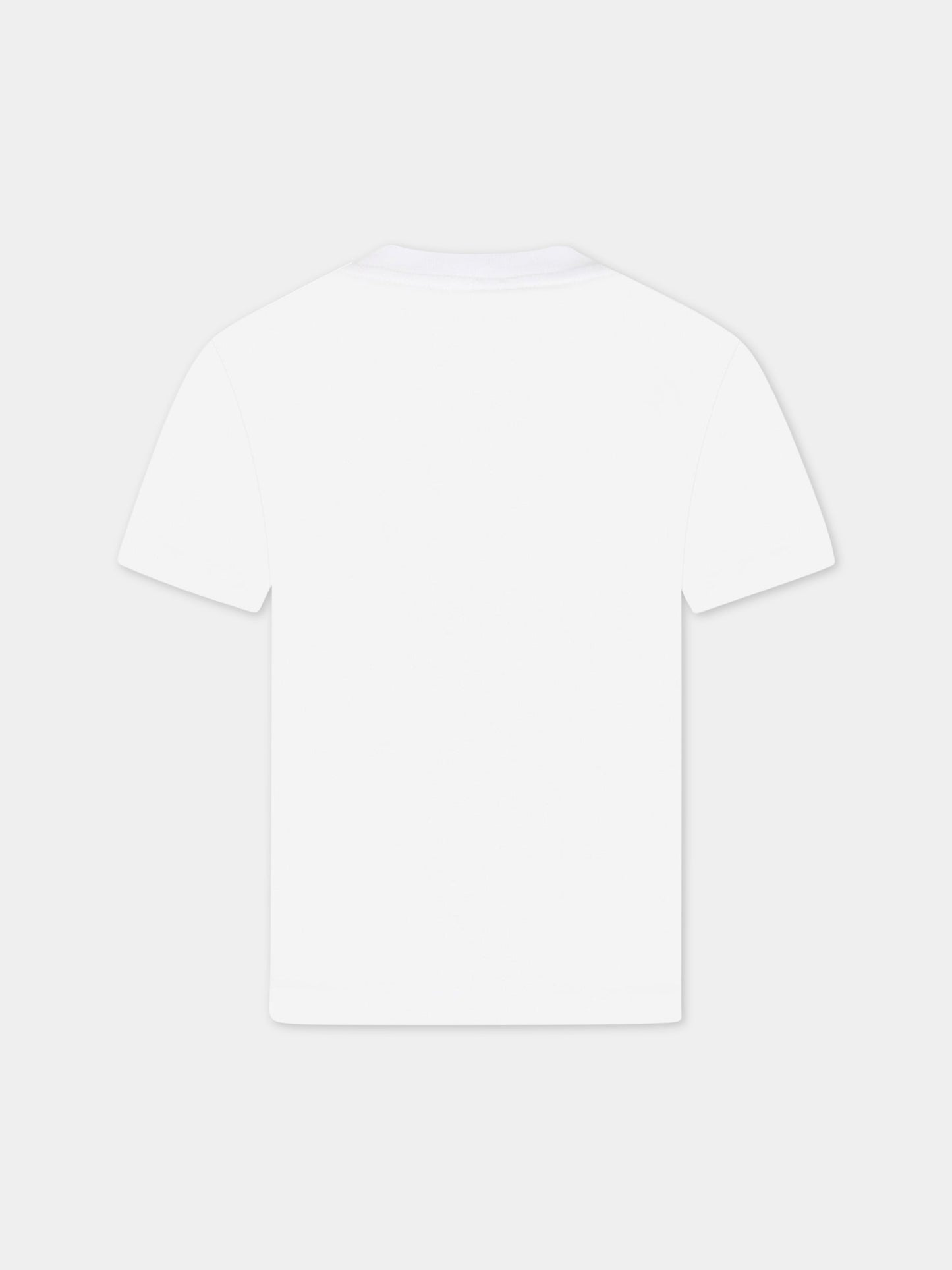 T-shirt bianca per bambini con logo e animali,Stella Mccartney Kids,TS8S91 Z0434 100