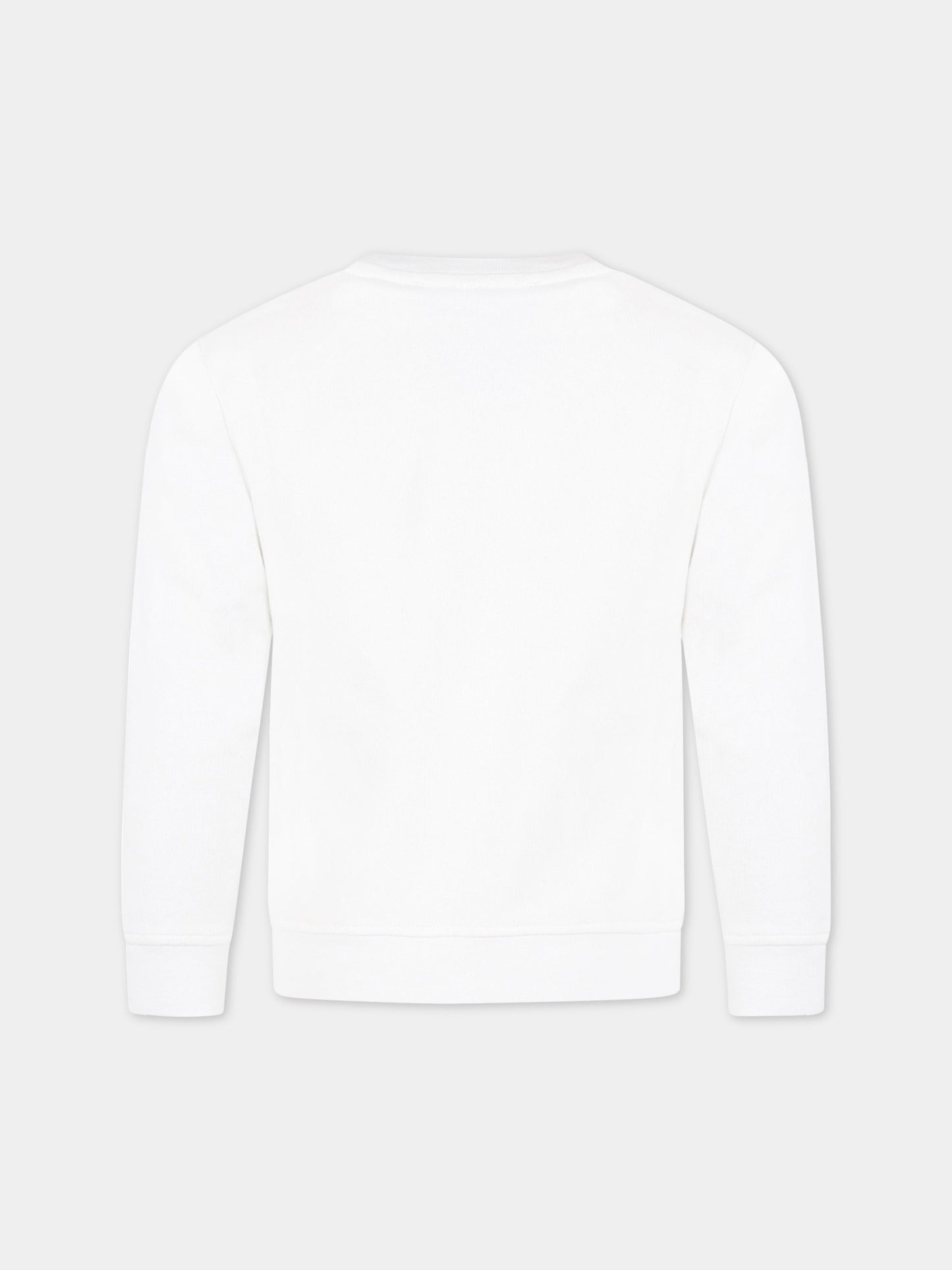 Felpa bianca per bambini con logo colorato e animali,Stella Mccartney Kids,TS4S70 Z0499 100