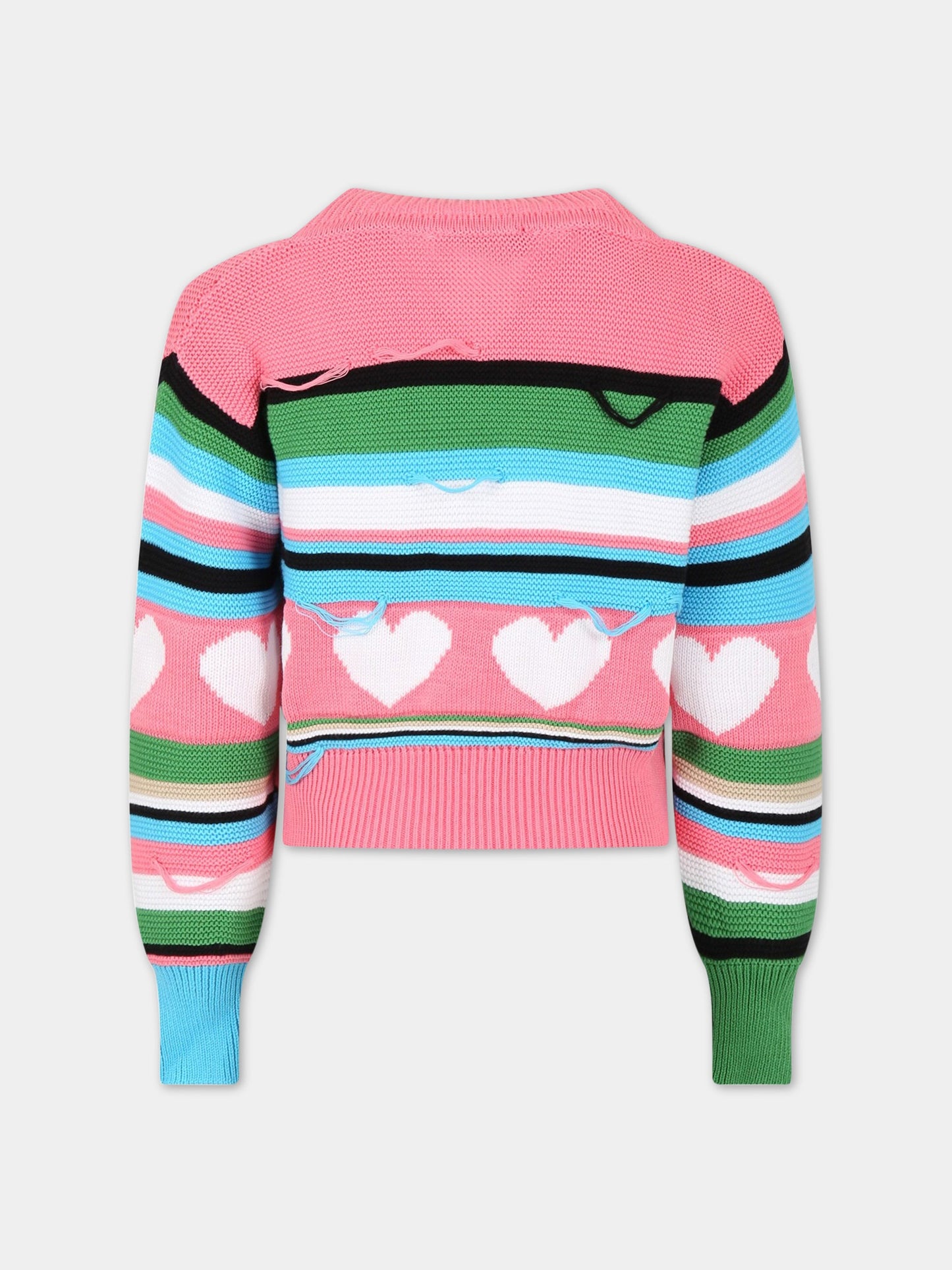 Cardigan multicolor per bambina con logo,Msgm Kids,MS029432 042