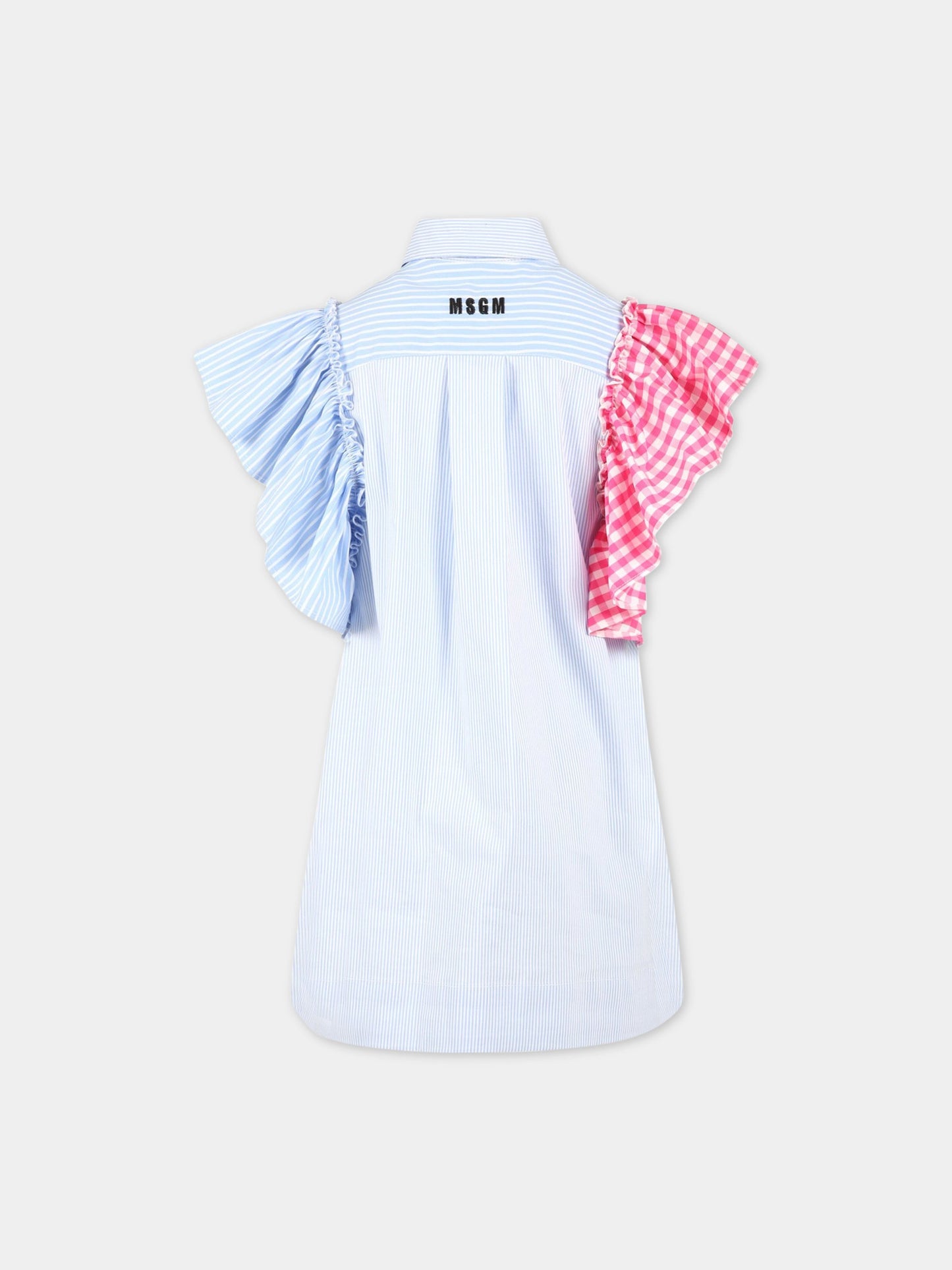 Vestio multicolor a righe per bambina con logo nero,Msgm Kids,MS029426 200