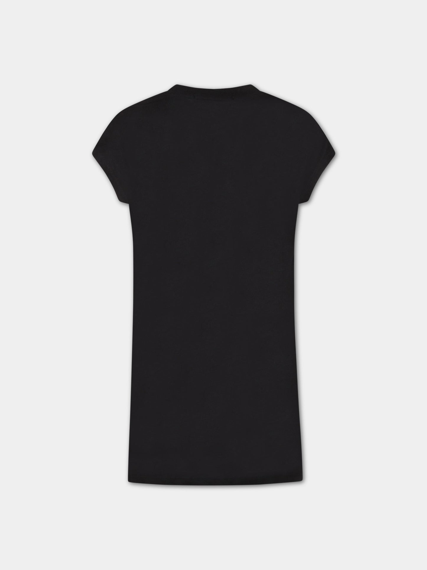 Vestito nero per bambina con logo bianco,Msgm Kids,MS029340 110