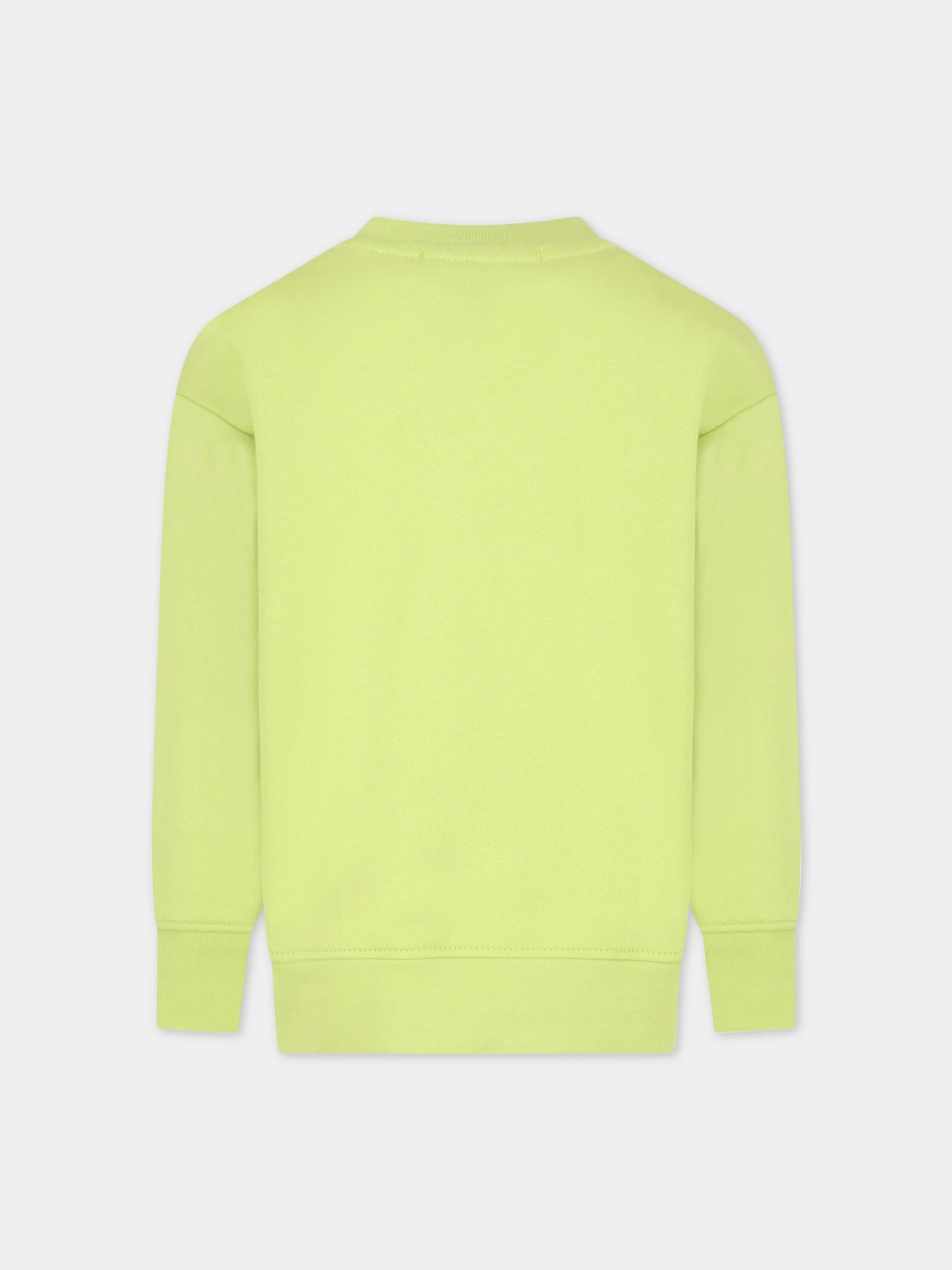 Felpa verde per bambino con logo bianco,Msgm Kids,MS029323 086